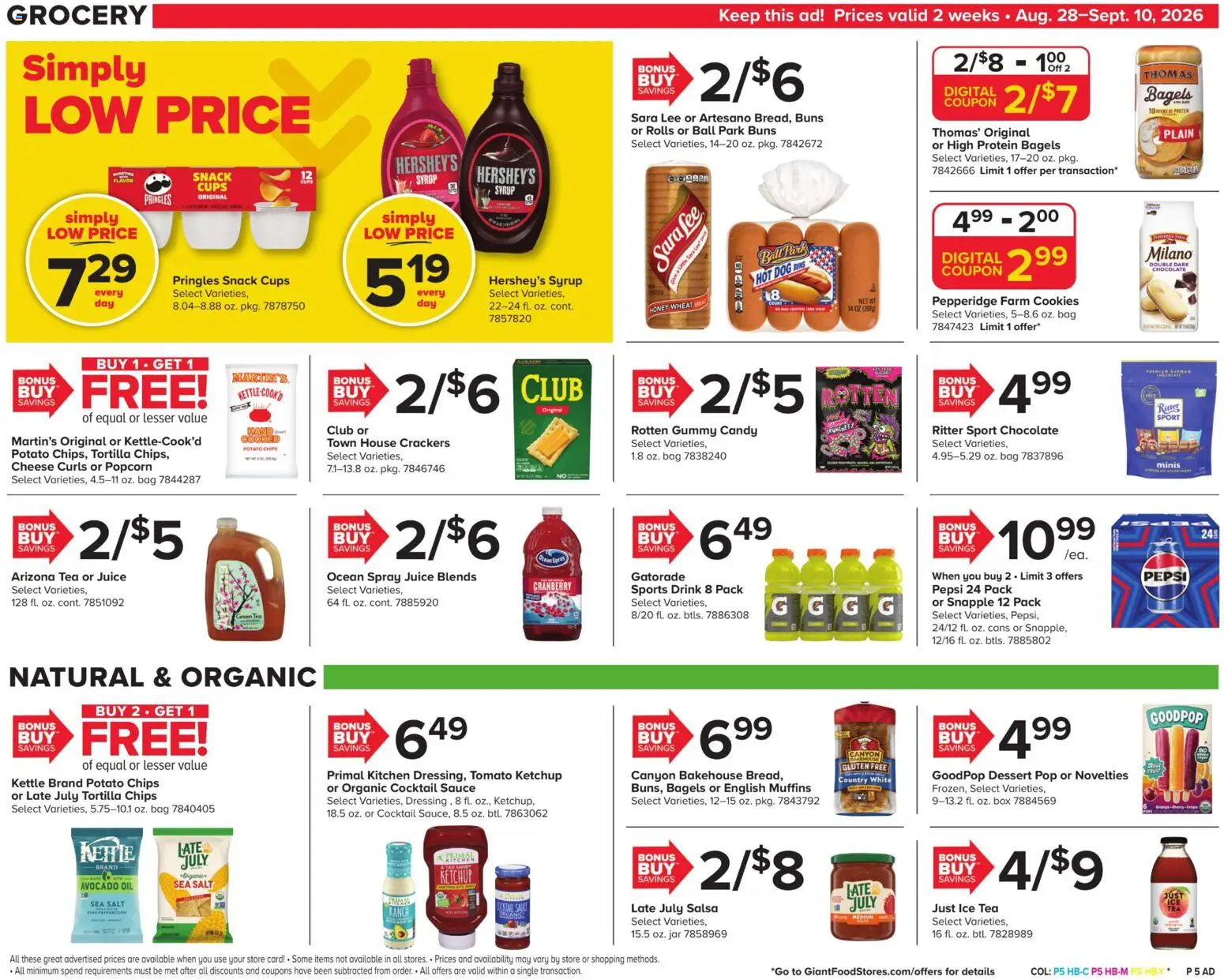 Giant Weekly Ad - valid from 08/28/2026 | Page: 17 | Products: Cheese, Ketchup, Dessert, Sauce