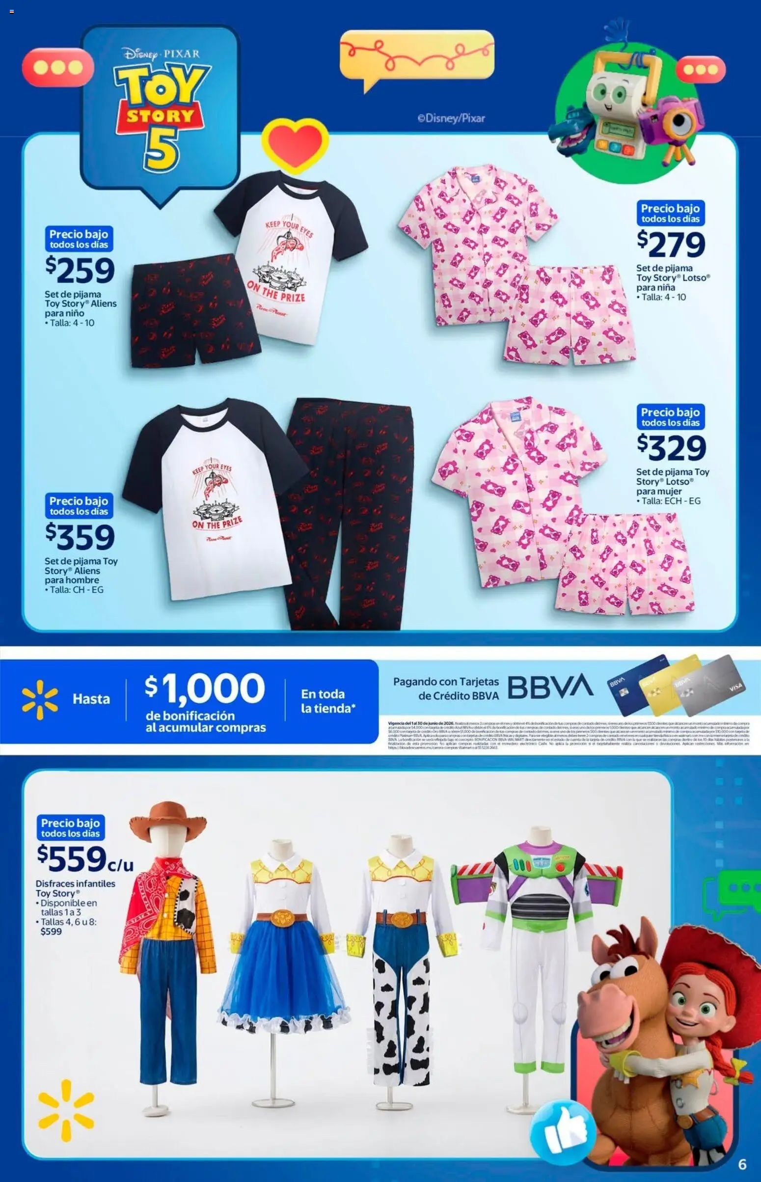 Nuevas ofertas de Walmart válidas en toda la República Mexicana desde el 08.06.2026. ¡Encuentra las mejores ofertas en Walmart folleto Toy Story! | Página: 6 | Productos: Pijama