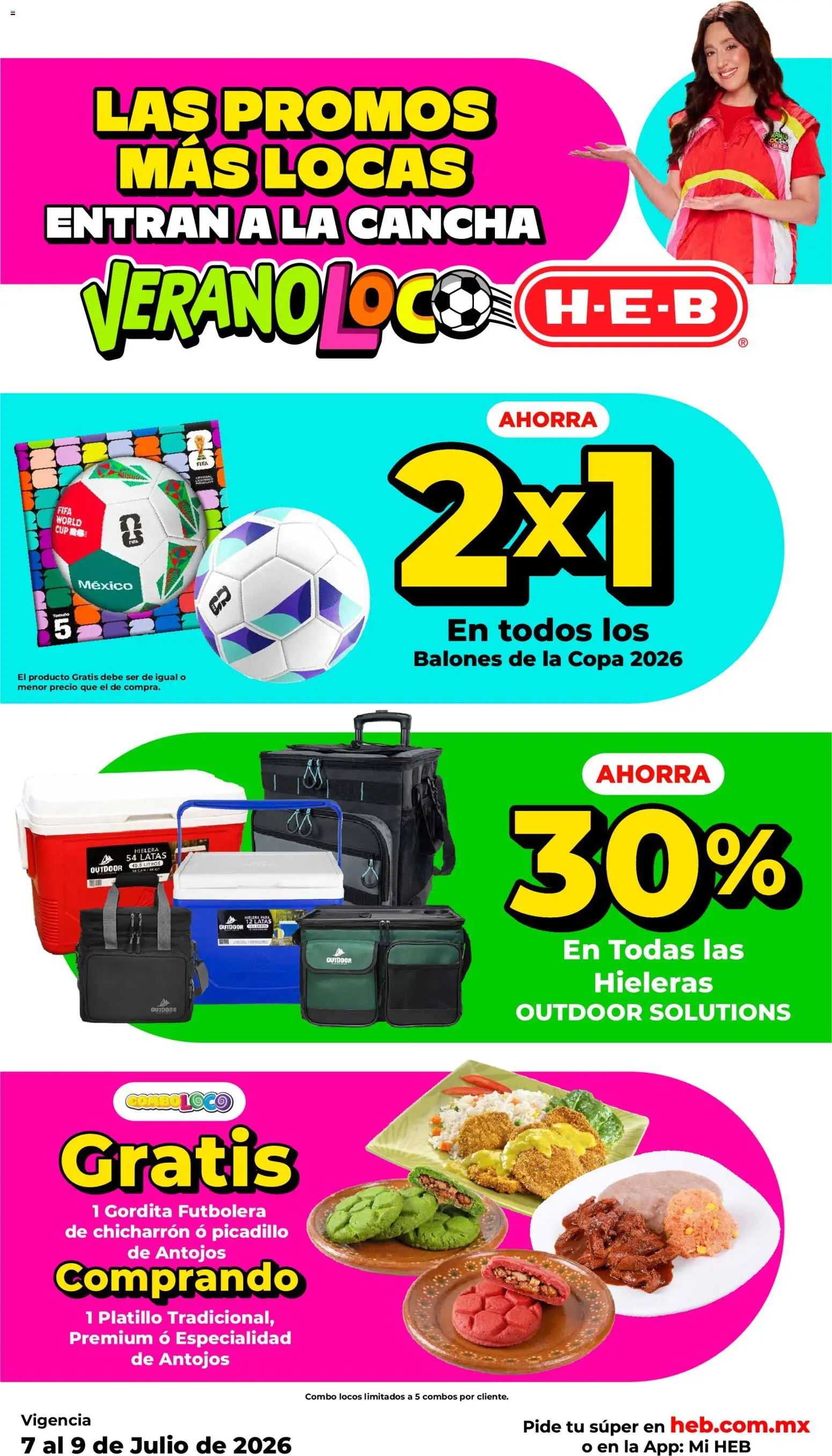 Nuevas ofertas de H-E-B válidas en toda la República Mexicana desde el 07/07/2026. ¡Encuentra las mejores ofertas en H-E-B folleto Las promos más locas! | Página: 7 | Productos: Picadillo, Hielera