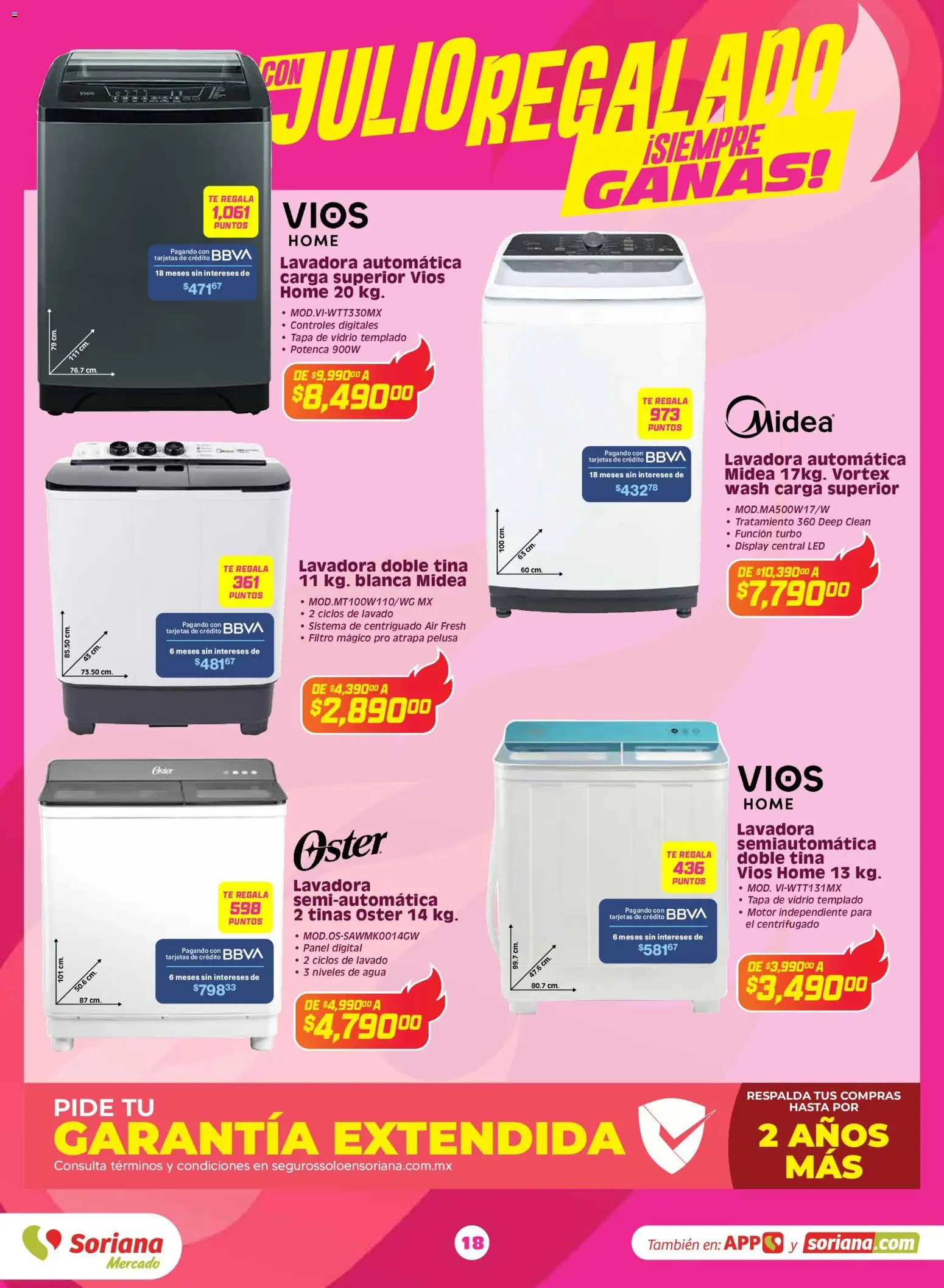 Nuevas ofertas de Soriana válidas en toda la República Mexicana desde el 03.06.2026. ¡Encuentra las mejores ofertas en Soriana Con Julio Regalado siempre ganas Mercado Nacional! | Página: 17 | Productos: Agua, Lavadora, Té
