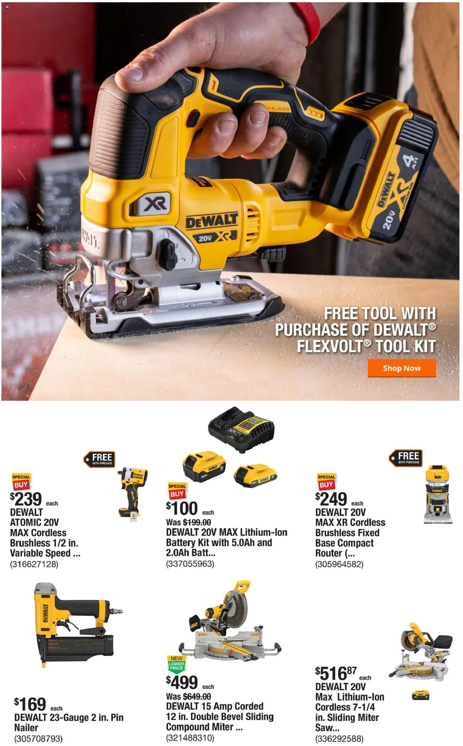 Home Depot Ad - valid from 07/16/2026 | Page: 7 | Products: Saw, Battery, Pin