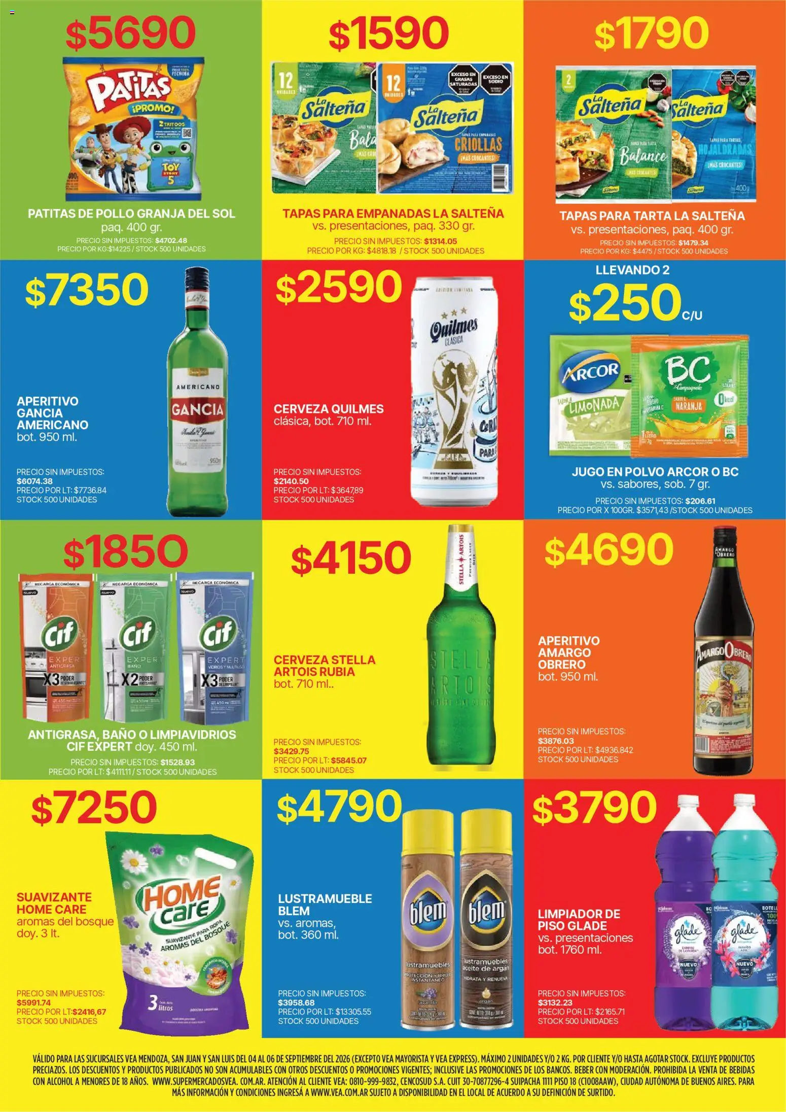 Vea - Fin de semana Destacados │ válido desde el 04/09/2026 | Página: 8 | Productos: Lustramuebles, Bebidas, Limpiavidrios, Suavizante