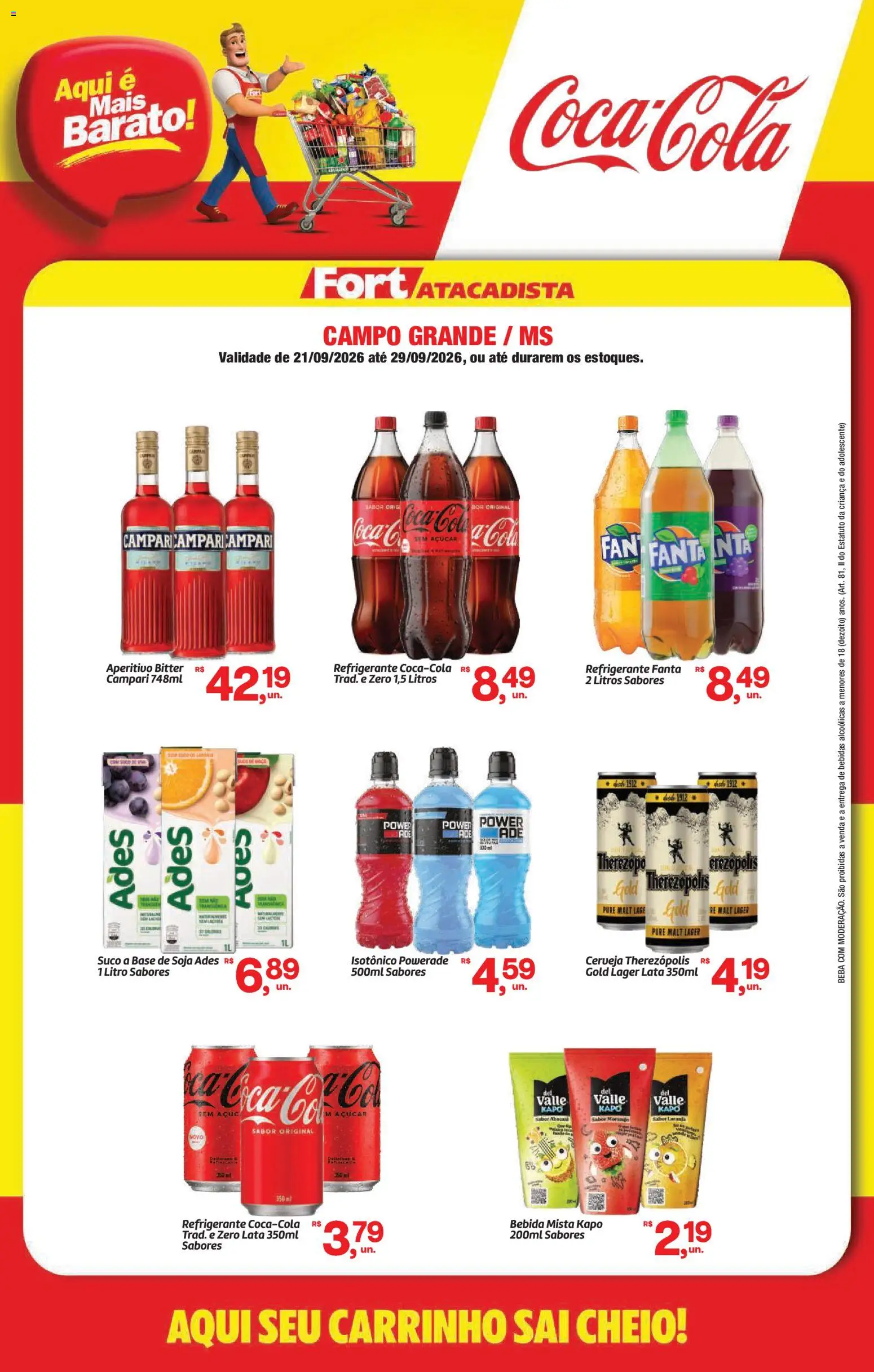 Fort Atacadista Folheto - válido de 21/09/2026 | Página: 1 | Produtos: Suco, Cerveja, Base, Campari