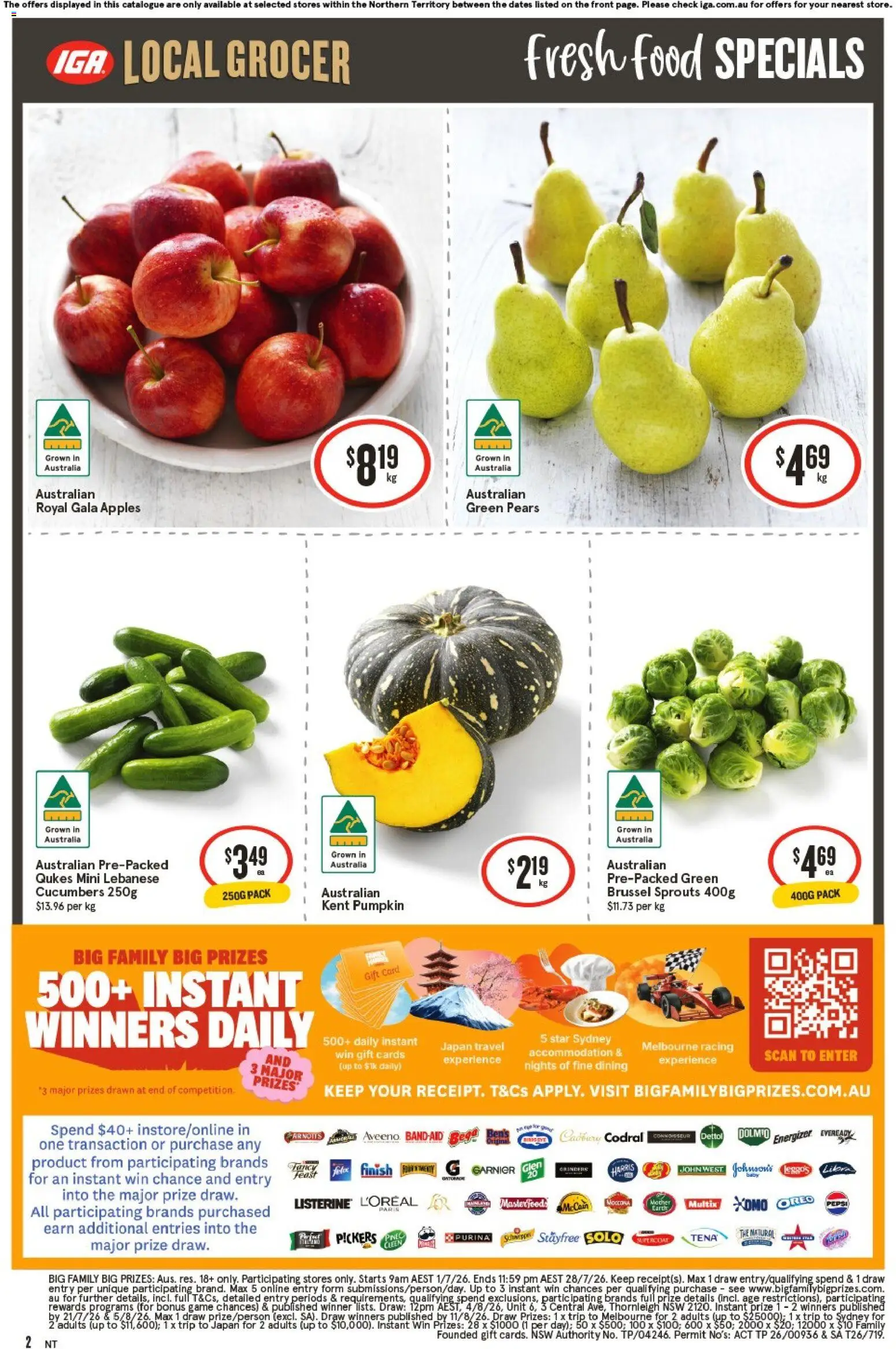 IGA catalogue - valid from 01/07/2026 | Page: 3 | Products: Apples, Pepsi, Pumpkin, Game