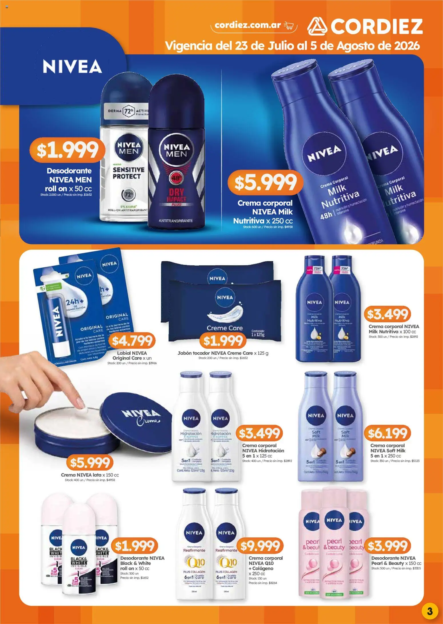 Cordiez ofertas │ válido desde el 23/07/2026 | Página: 3 | Productos: Jabón, Desodorante, Antitranspirante, Crema
