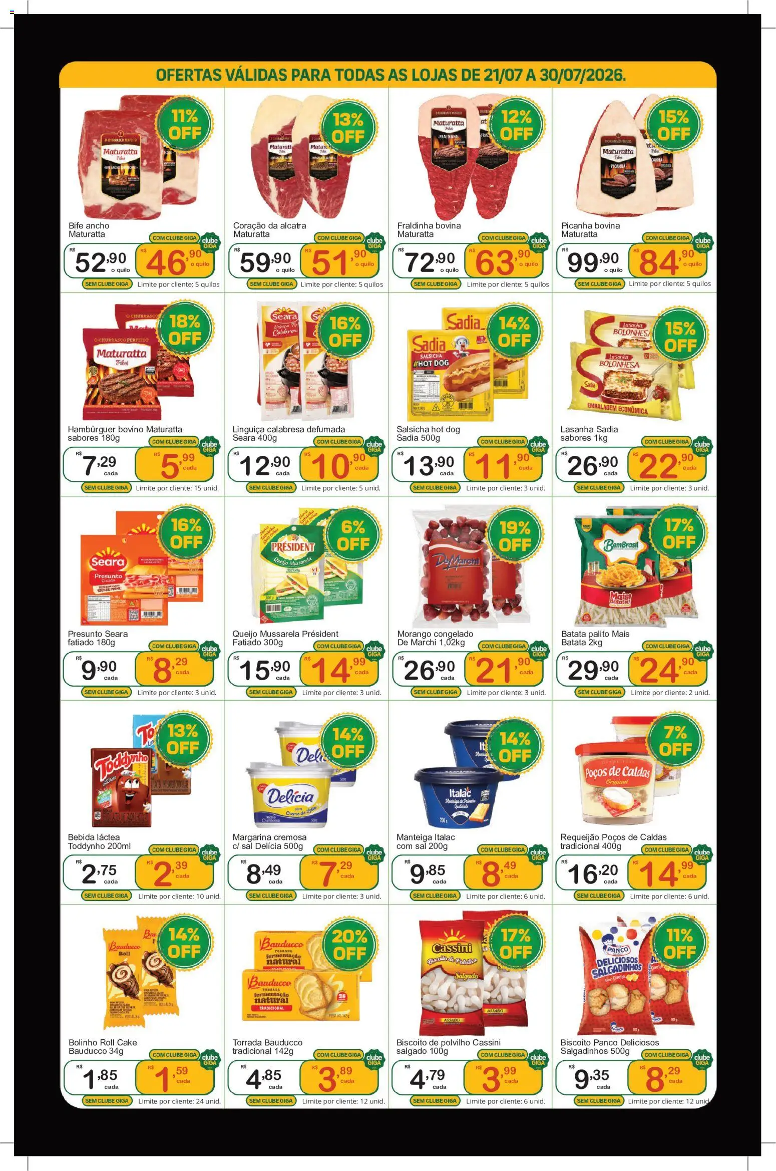 GIGA Atacado Folheto - válido de 21/07/2026 | Página: 2 | Produtos: Linguiça, Alcatra, Requeijão, Mussarela