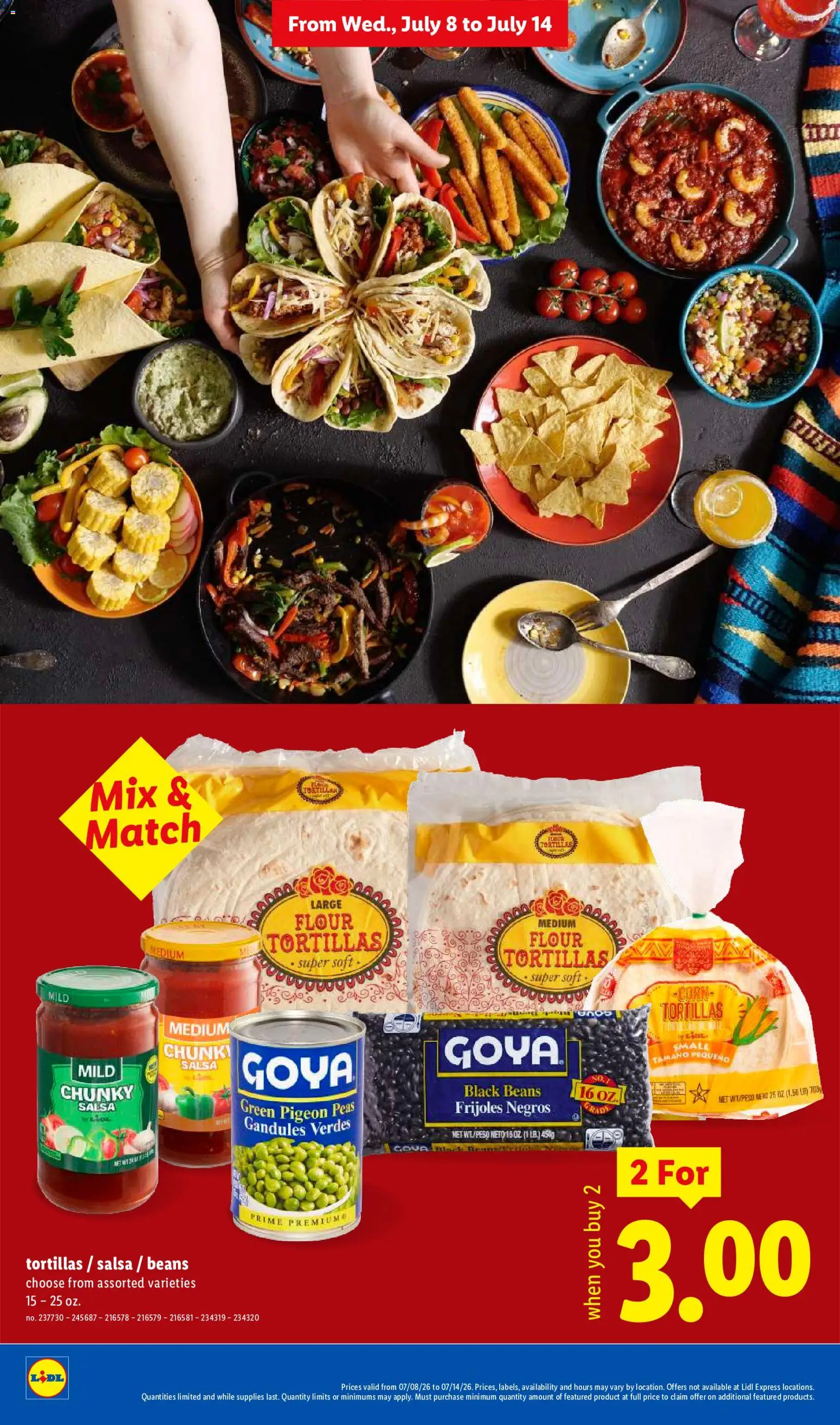 Lidl Weekly Ad - valid from 07/08/2026 | Page: 20 | Products: Corn, Tortillas, Flour, Beans