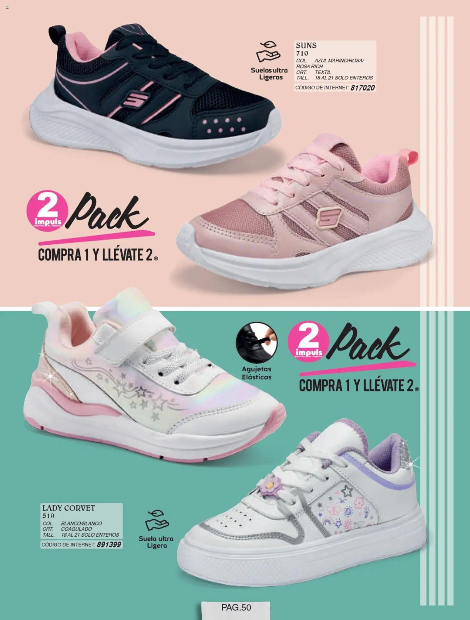 Nuevas ofertas de Impuls válidas en toda la República Mexicana desde el 01/07/2026. ¡Encuentra las mejores ofertas en Impuls catálogo Niña! | Página: 52