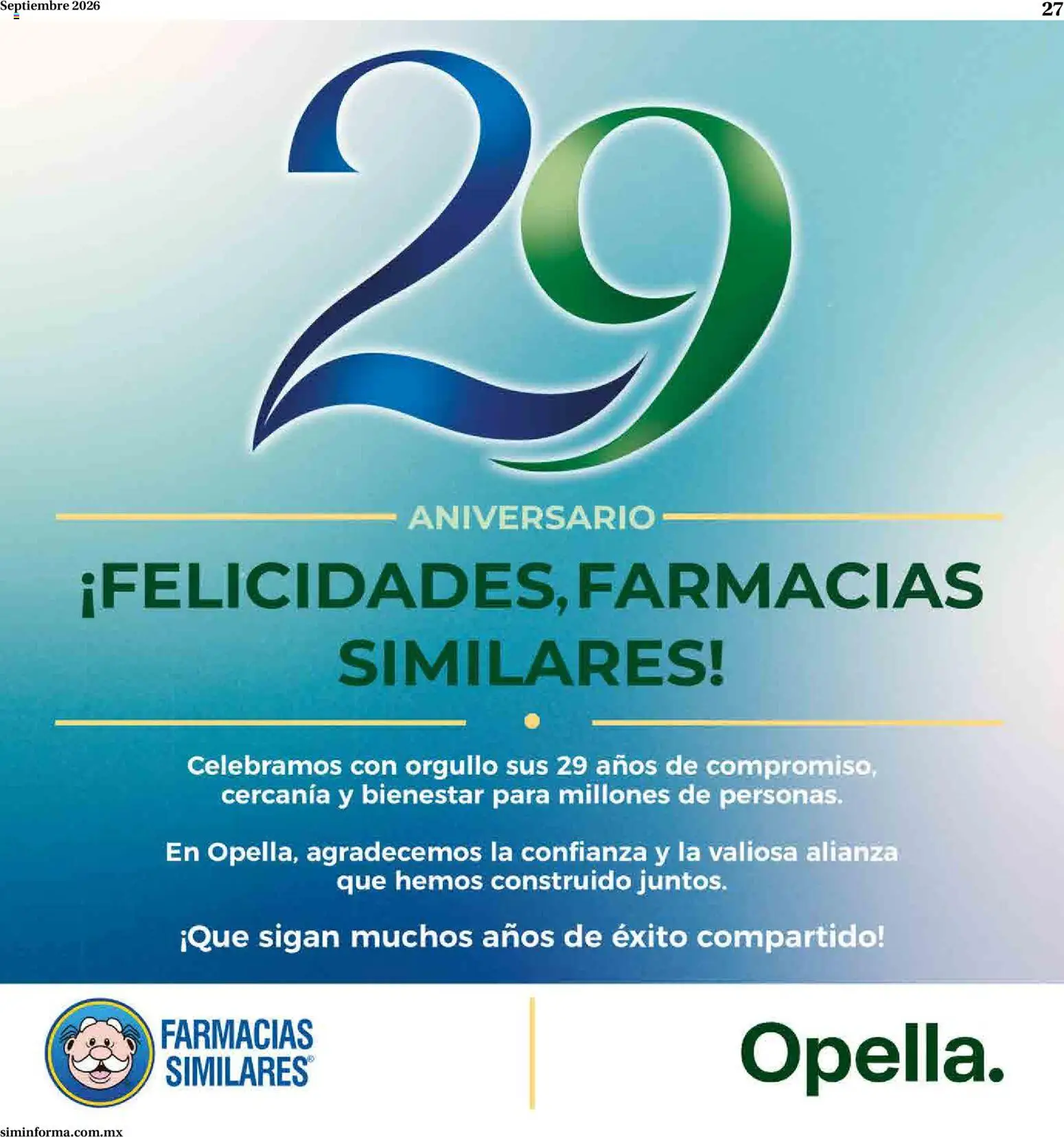 Nuevas ofertas de Farmacias Similares válidas en toda la República Mexicana desde el 01/09/2026. ¡Encuentra las mejores ofertas en Farmacias Similares catálogo! | Página: 27
