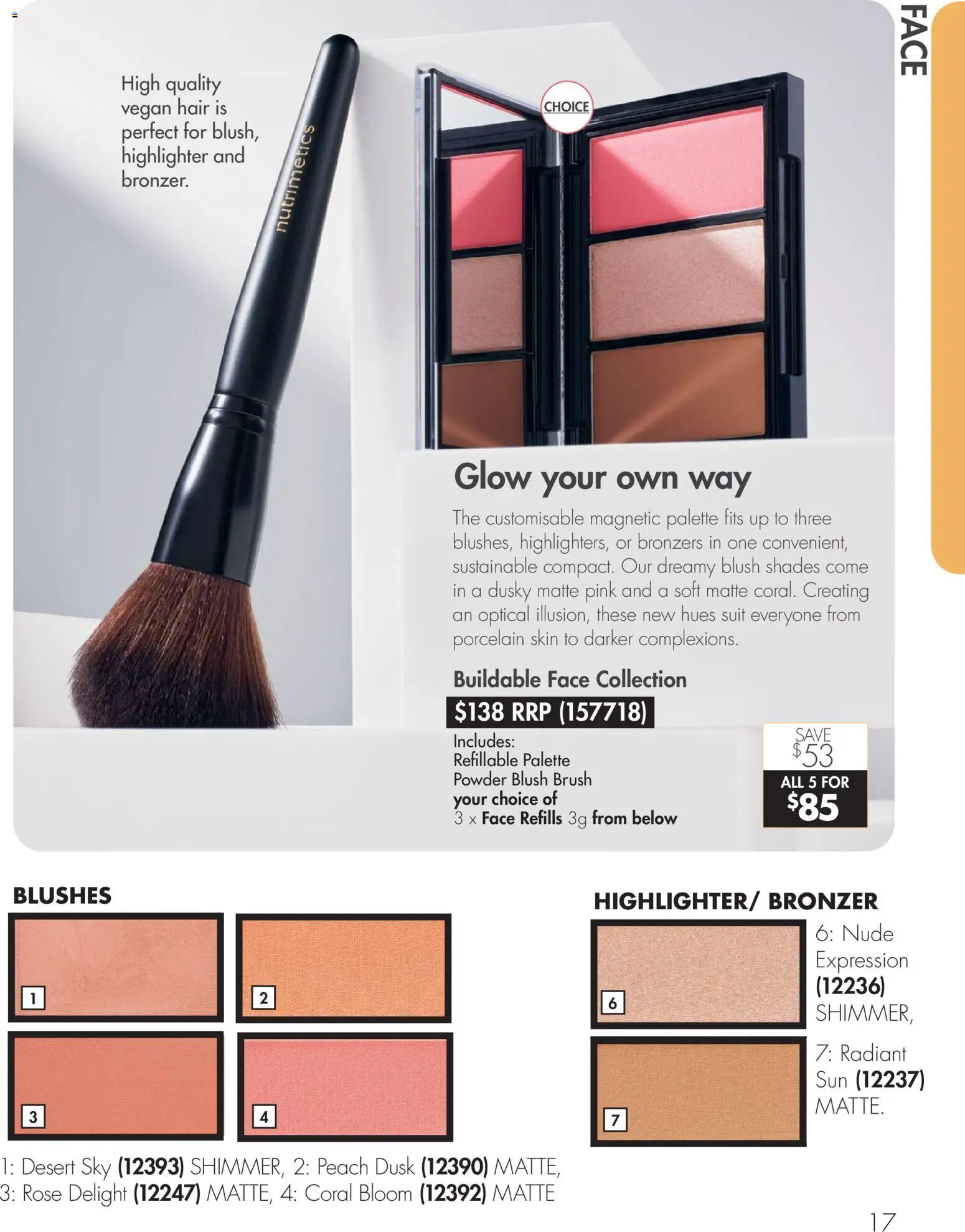 Nutrimetics catalogue - valid from 01/01/2026 | Page: 17 | Products: Powder, Highlighter, Brush, Peach