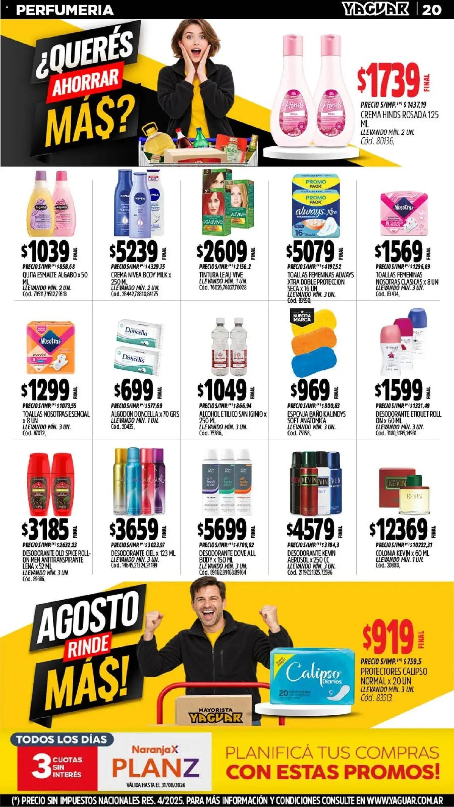 Yaguar - Oferta Semanal Parque Chacabuco │ válido desde el 17/07/2026 | Página: 21 | Productos: Algodón, Diarios, Desodorante, Leña