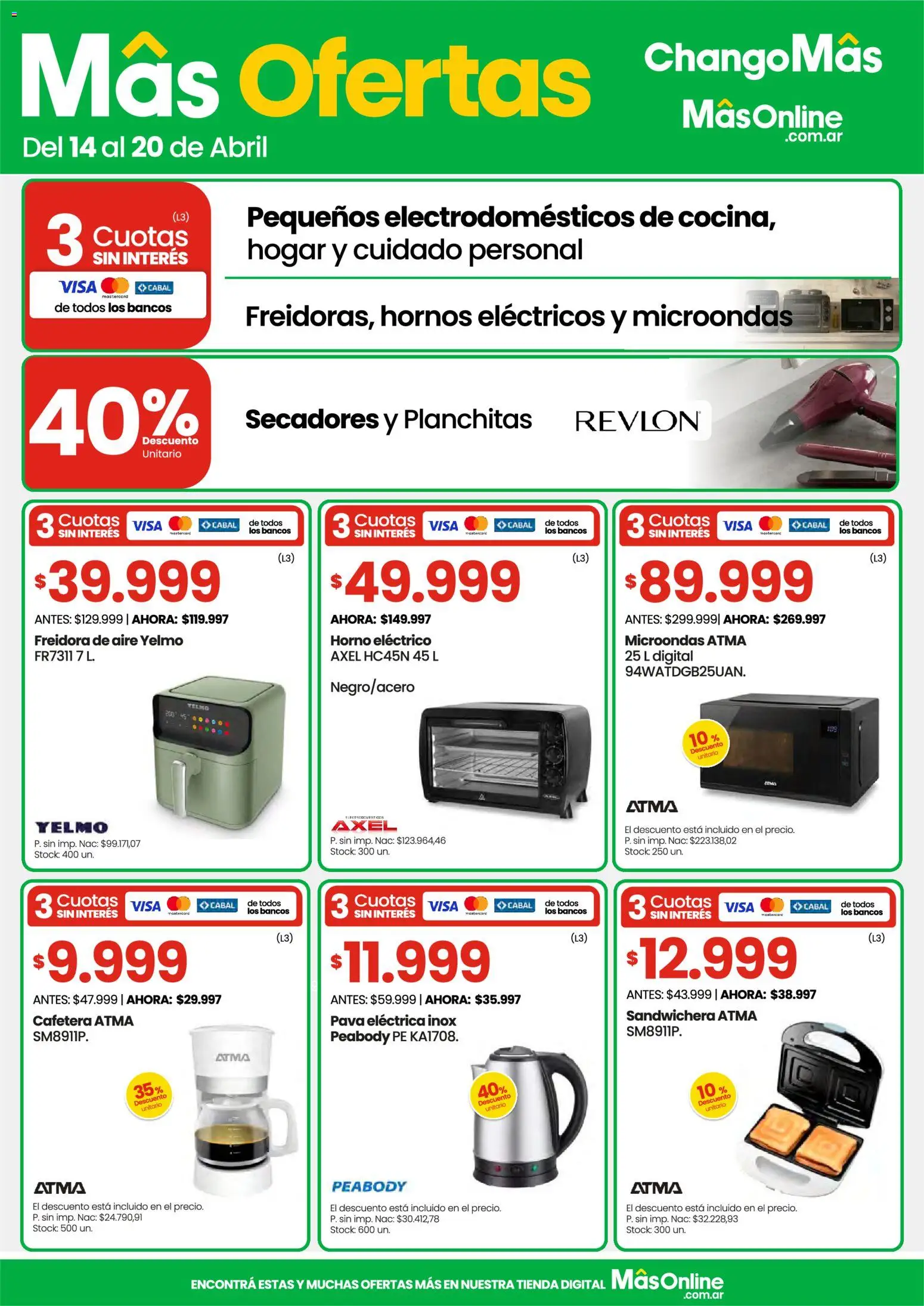 Punto Mayorista catálogo │ válido desde el 14.04.2026 | Página: 9 | Productos: Cafetera, Pava, Freidora, Pava eléctrica