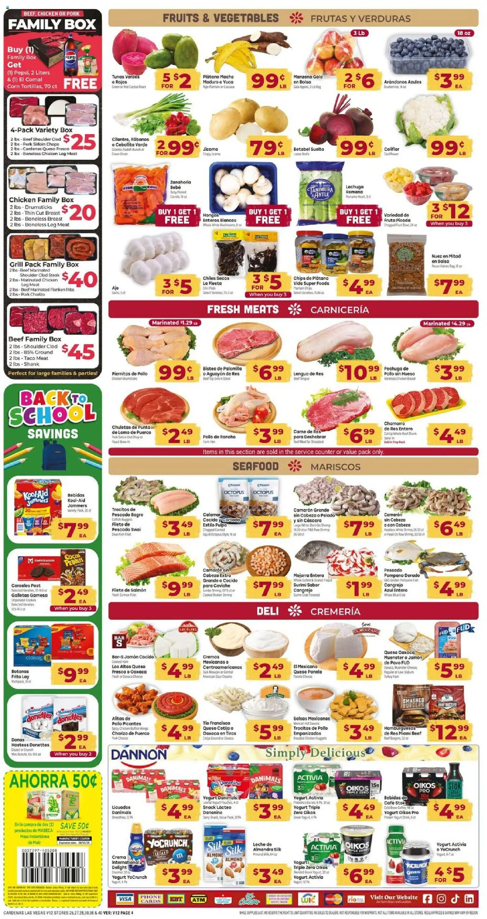 Cardenas Weekly Ad - valid from 07/29/2026 | Page: 4 | Products: Corn, Box, Chips, Seafood