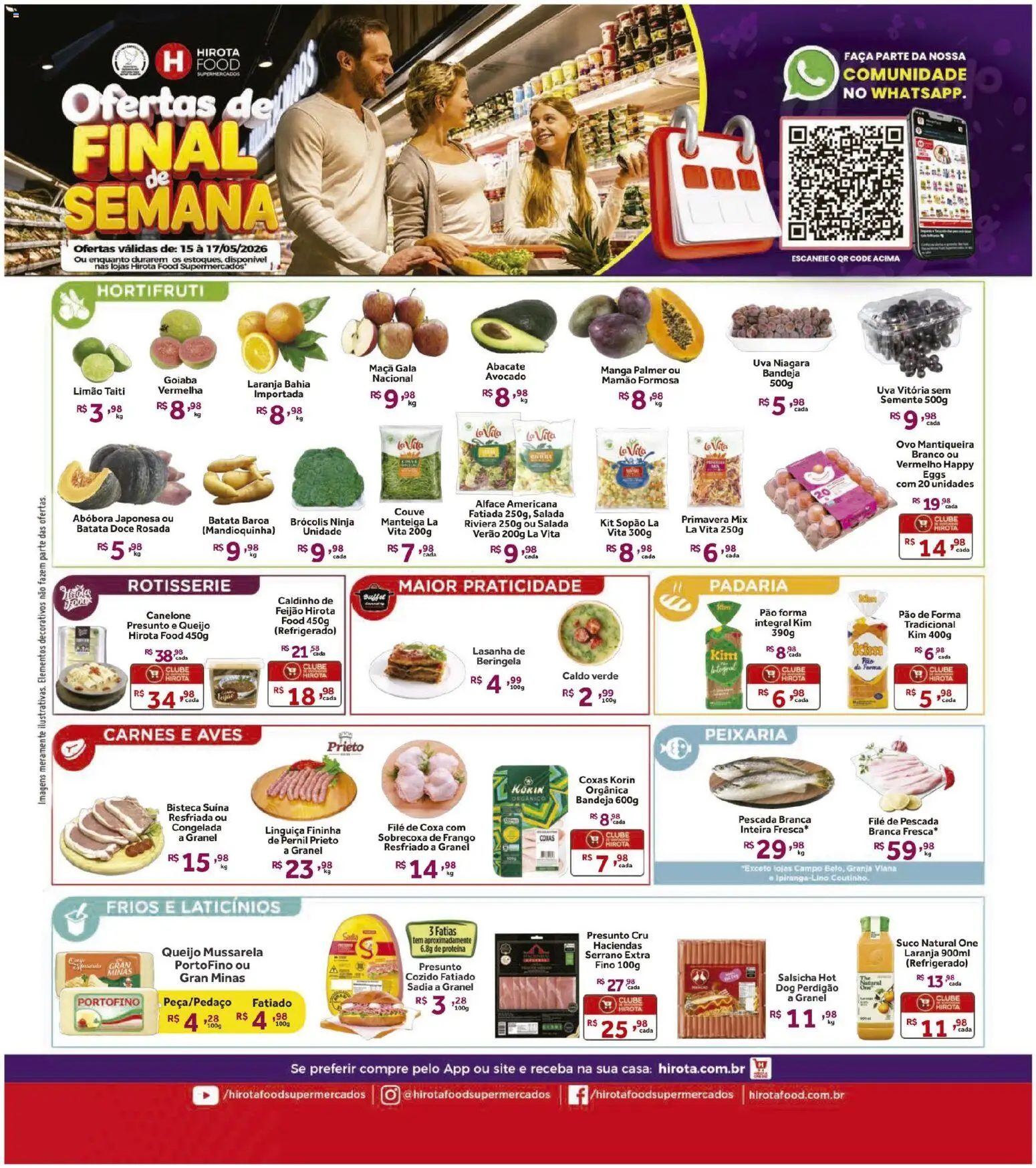 Hirota Food Folheto - válido de 15.05.2026 | Página: 1 | Produtos: Feijão, Manteiga, Pão, Lasanha