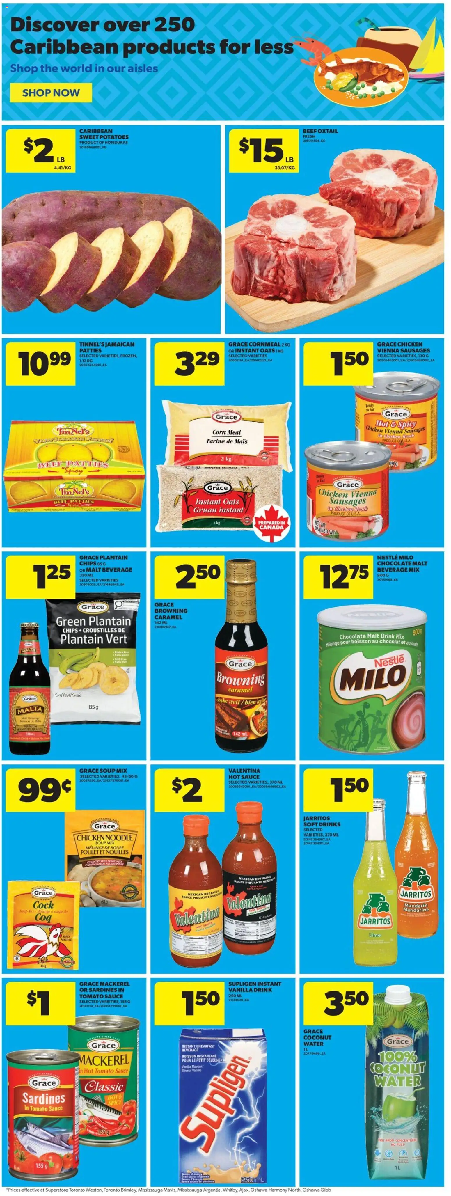 Real Canadian Superstore flyer valid from Aug 27, 2026 | Page: 34 | Products: Lime, Tomato, Sausages, Vanilla