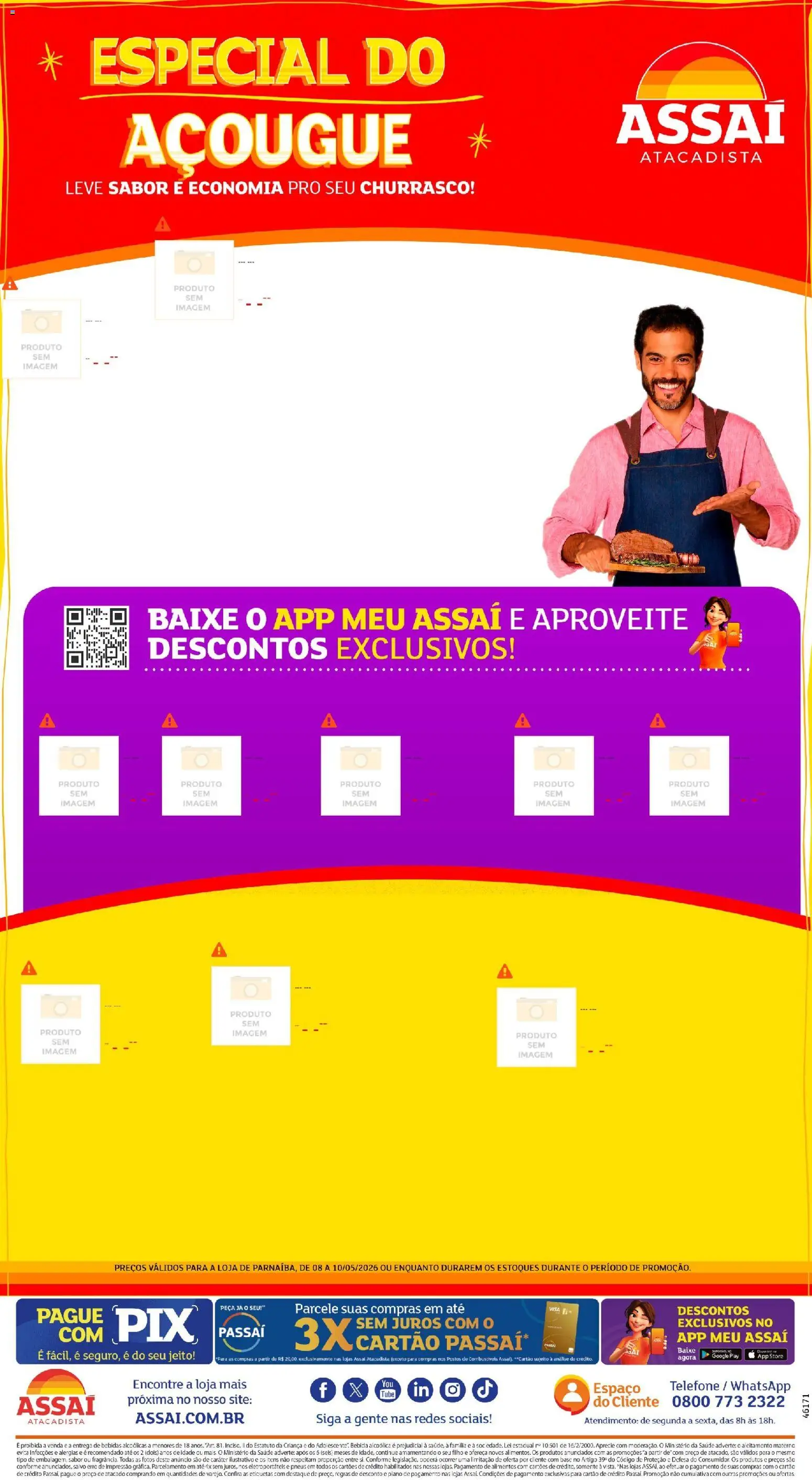 Assaí Atacadista Folheto - válido de 08.05.2026 | Página: 1 | Produtos: Pneus, Base, Bebida, Telefone