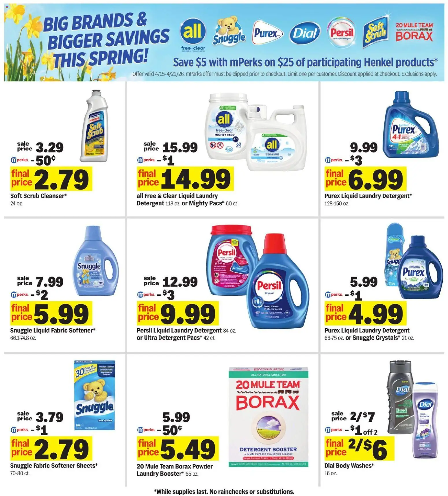 Meijer Weekly Ad - valid from 15.04.2026 | Page: 28 | Products: Powder, Fabric softener, Detergent