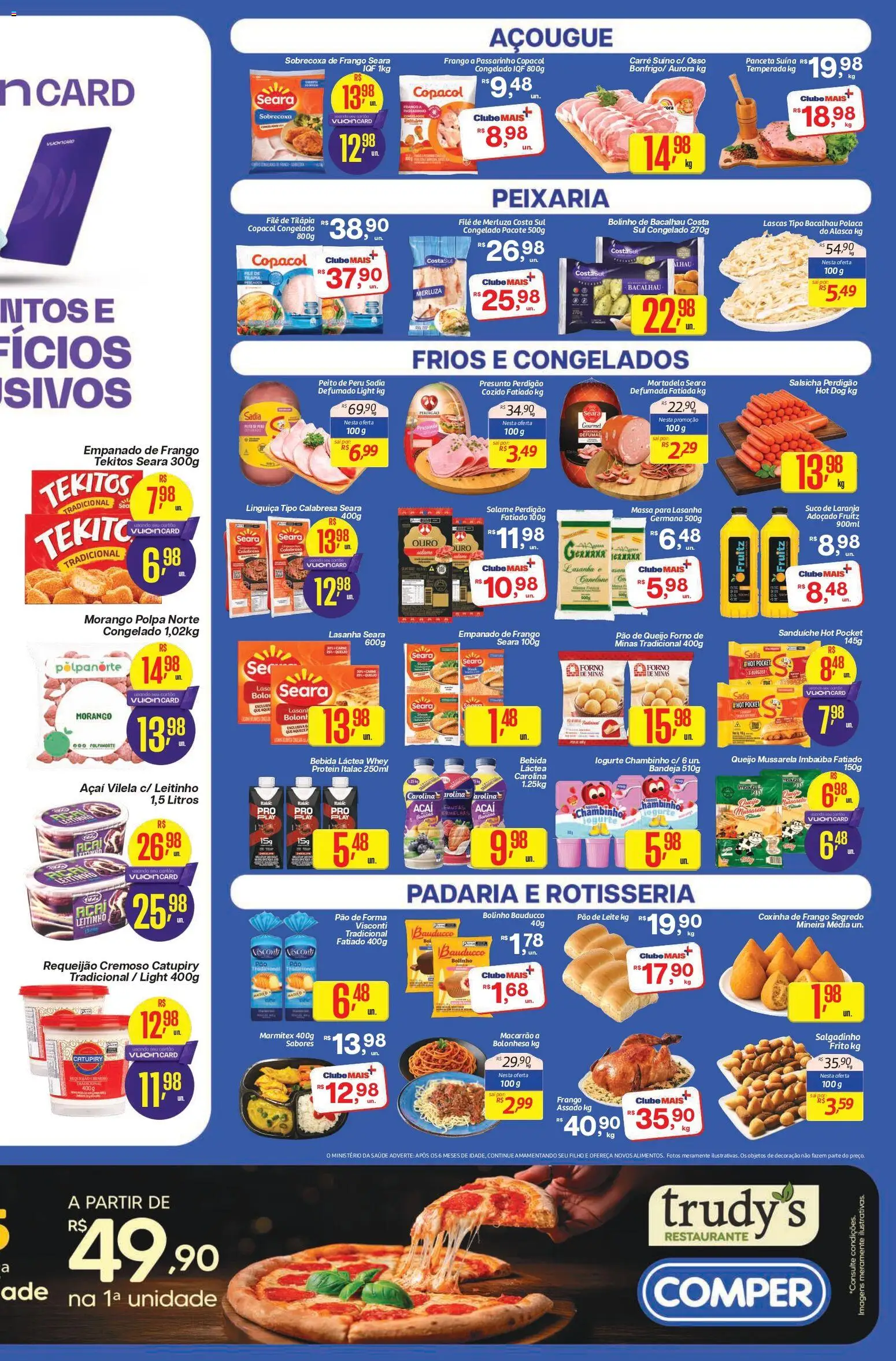 Comper Folheto - válido de 13/07/2026 | Página: 3 | Produtos: Salsicha, Queijo, Mortadela, Açaí