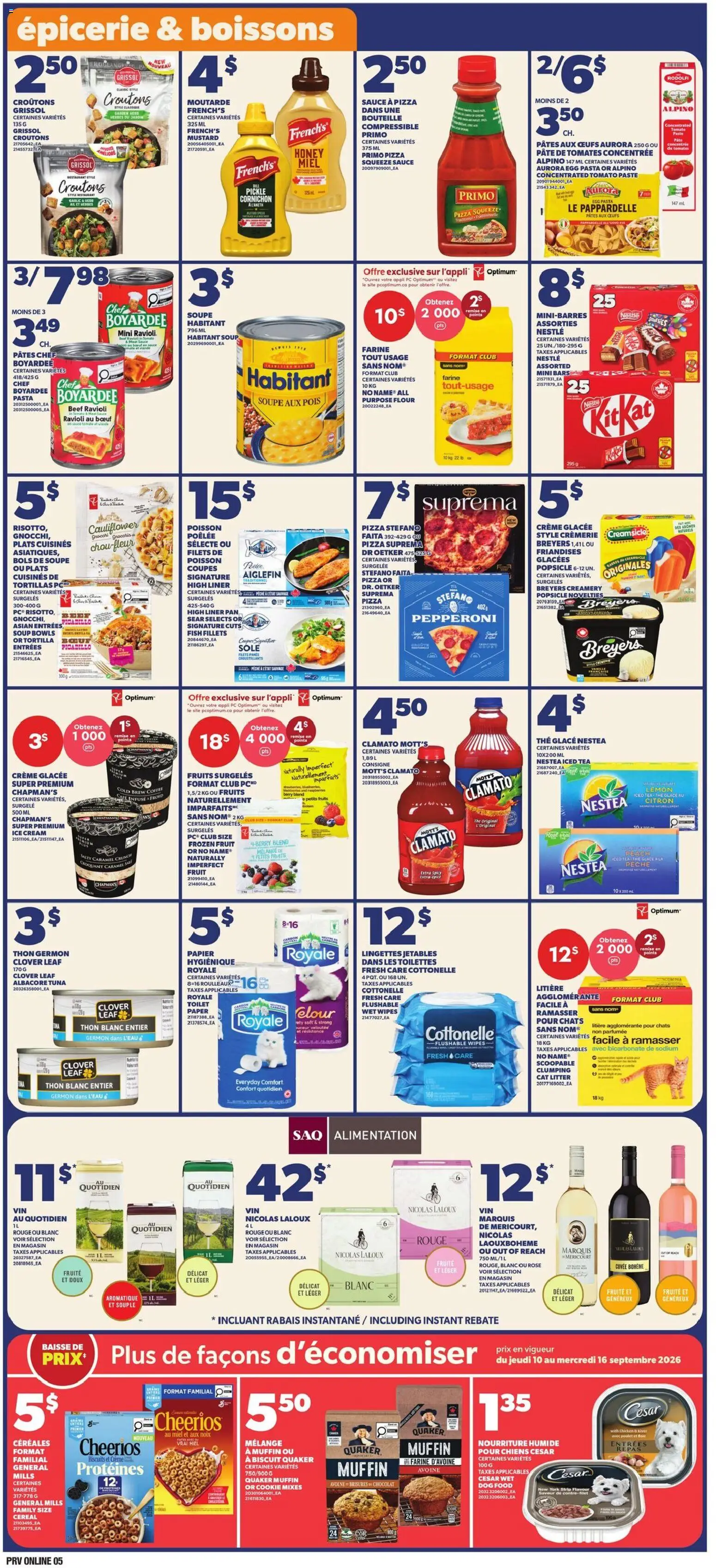Provigo flyer valid from Sep 10, 2026 | Page: 7 | Products: Fish, Cream, Ice cream, Tortillas