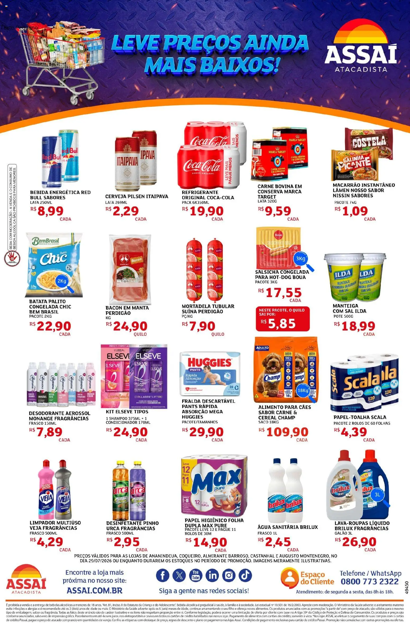 Assaí Atacadista Folheto - válido de 29/07/2026 | Página: 2 | Produtos: Condicionador, Manteiga, Batata, Telefone