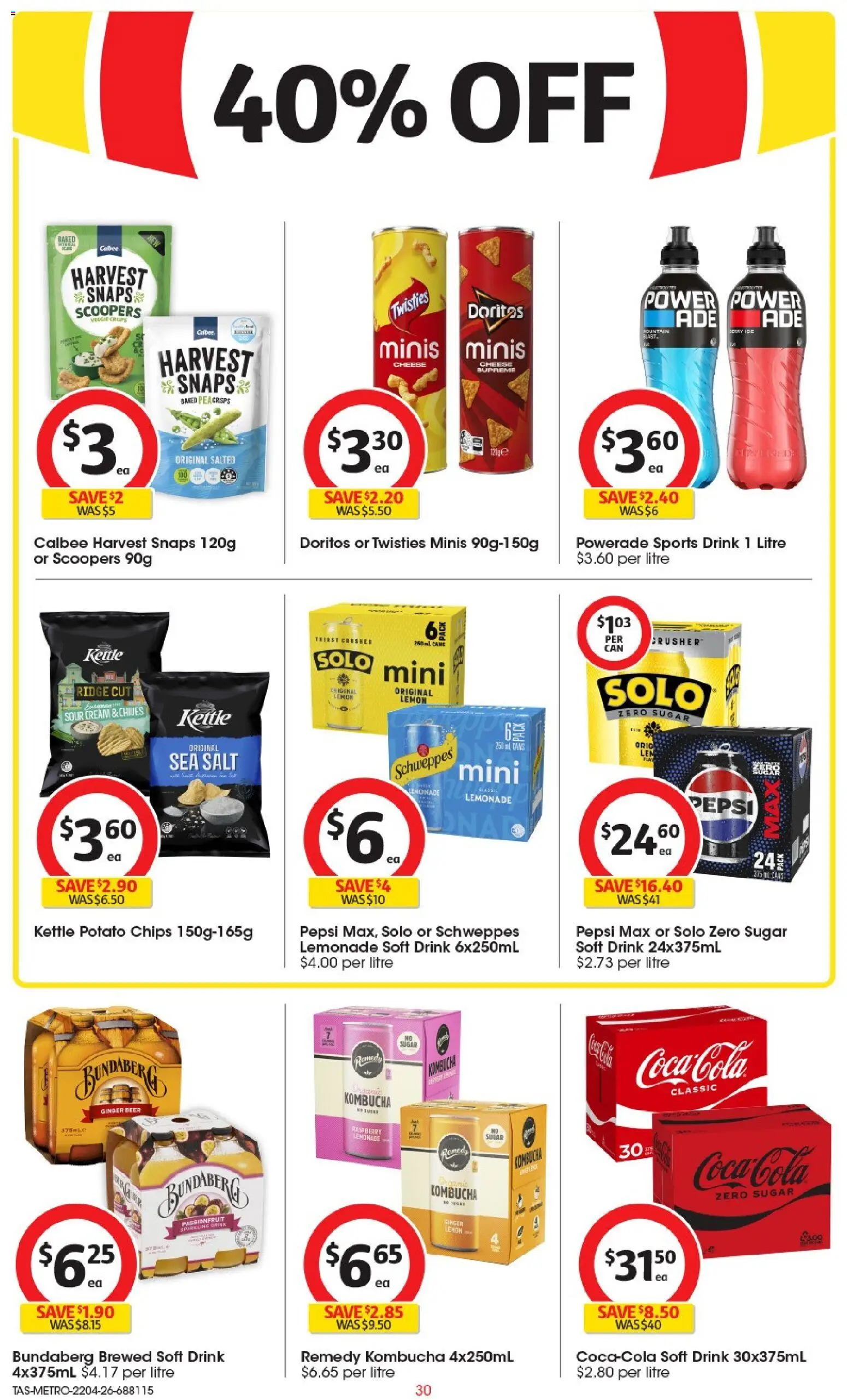 Coles catalogue - valid from 22.04.2026 | Page: 30 | Products: Passionfruit, Salt, Sugar, Pea