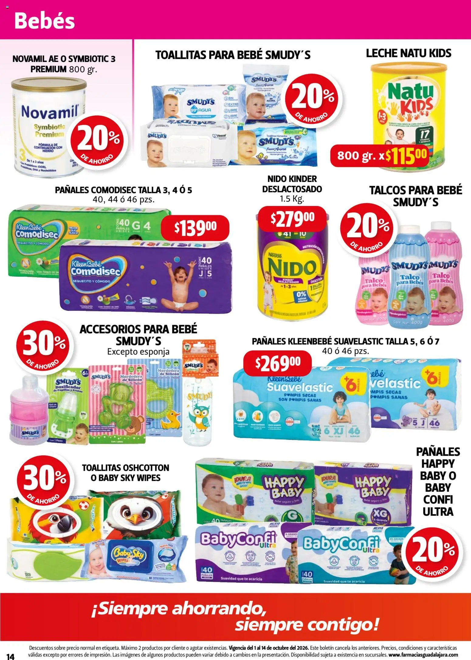 Nuevas ofertas de Farmacia Guadalajara válidas en toda la República Mexicana desde el 01/10/2026. ¡Encuentra las mejores ofertas en Farmacia Guadalajara catálogo! | Página: 14 | Productos: Esponja, Agua, Leche, Té
