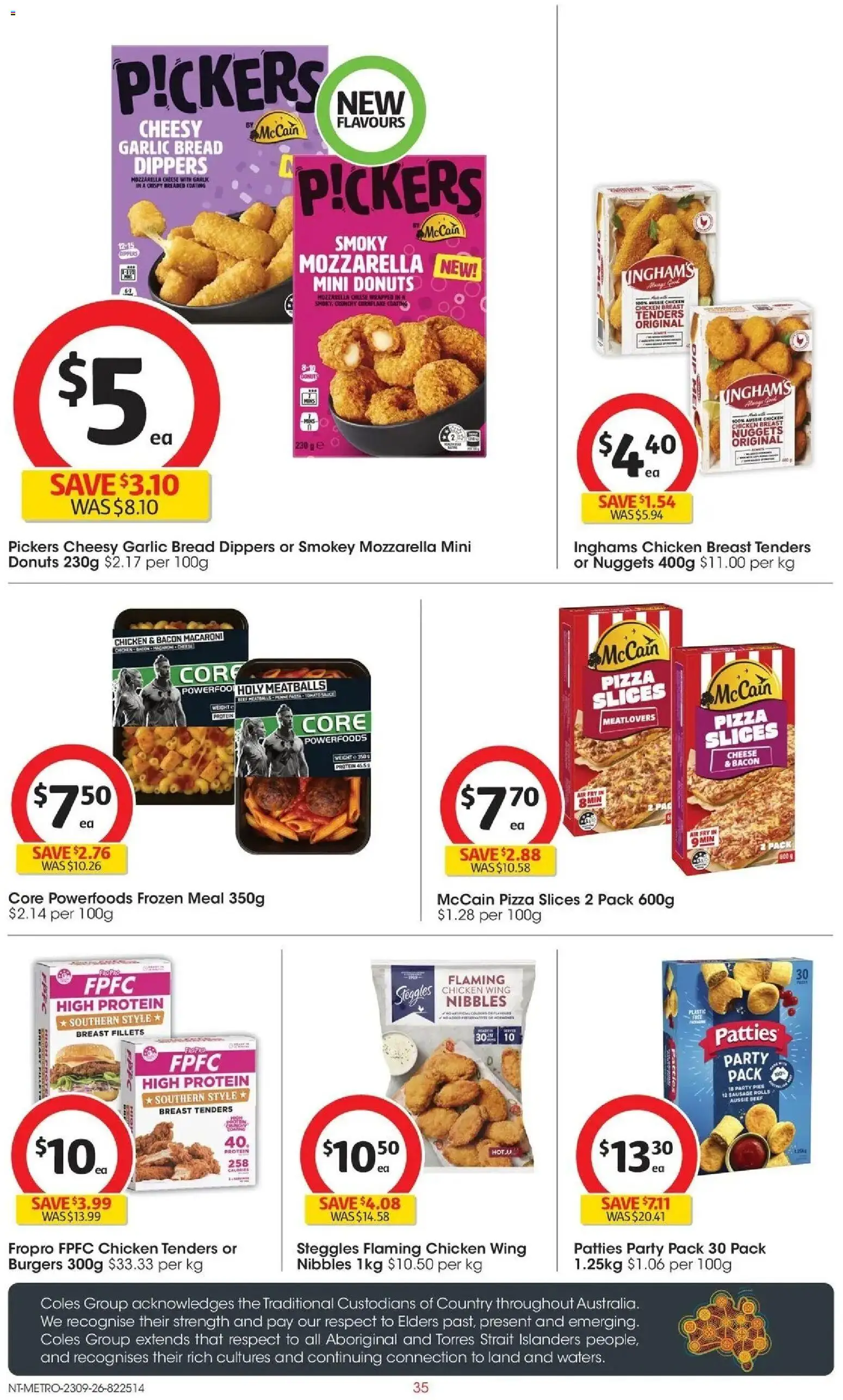 Coles catalogue - valid from 23/09/2026 | Page: 35 | Products: Snacks, Burgers, Sausage, Garlic
