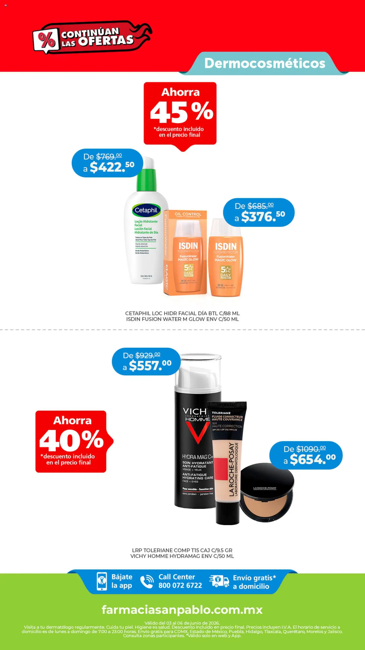 Nuevas ofertas de Farmacia San Pablo válidas en toda la República Mexicana desde el 03.06.2026. ¡Encuentra las mejores ofertas en Farmacia San Pablo catálogo! | Página: 3 | Productos: Loción