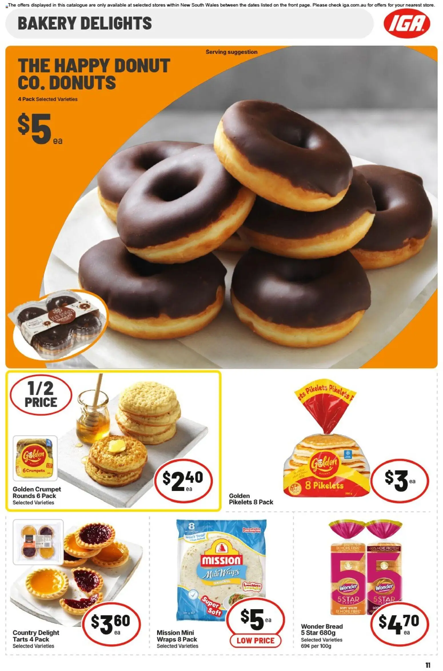 IGA catalogue - valid from 20.05.2026 | Page: 12 | Products: Crumpets, Donuts, Bread, Bakery