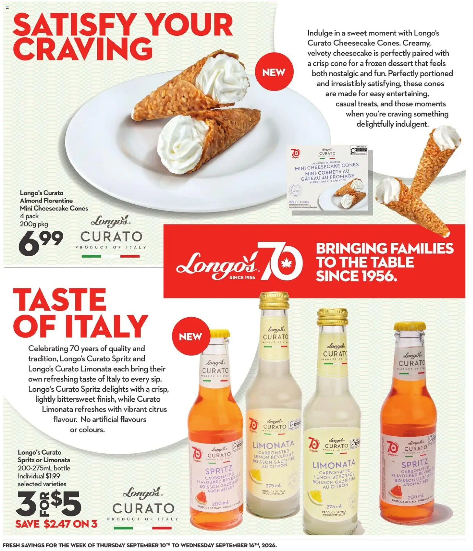 Longo's flyer valid from Sep 10, 2026 | Page: 9 | Products: Citrus, Dessert, Table