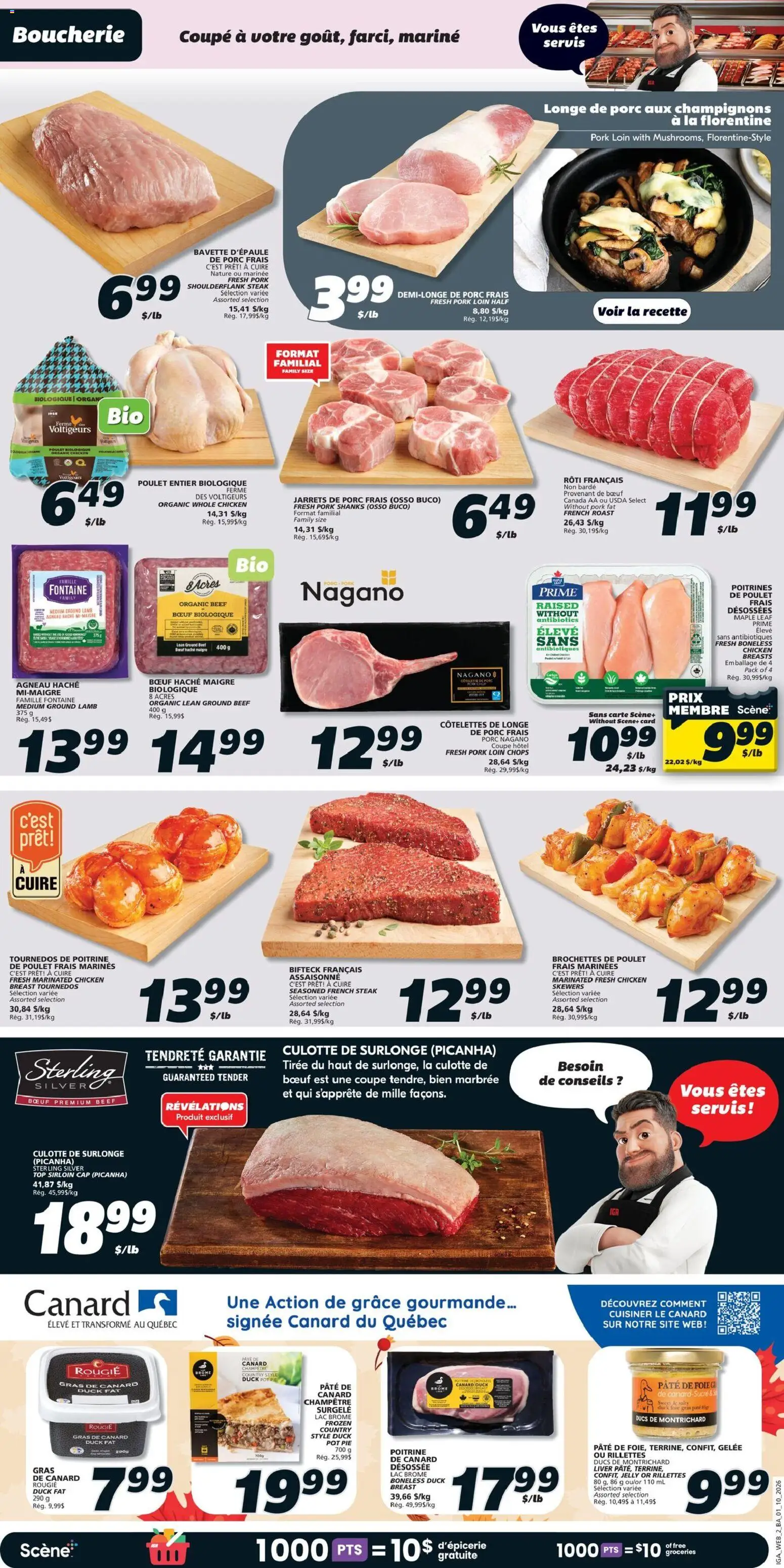IGA flyer valid from Oct 1, 2026 | Page: 5 | Products: Beef, Lamb, Duck, Ground beef