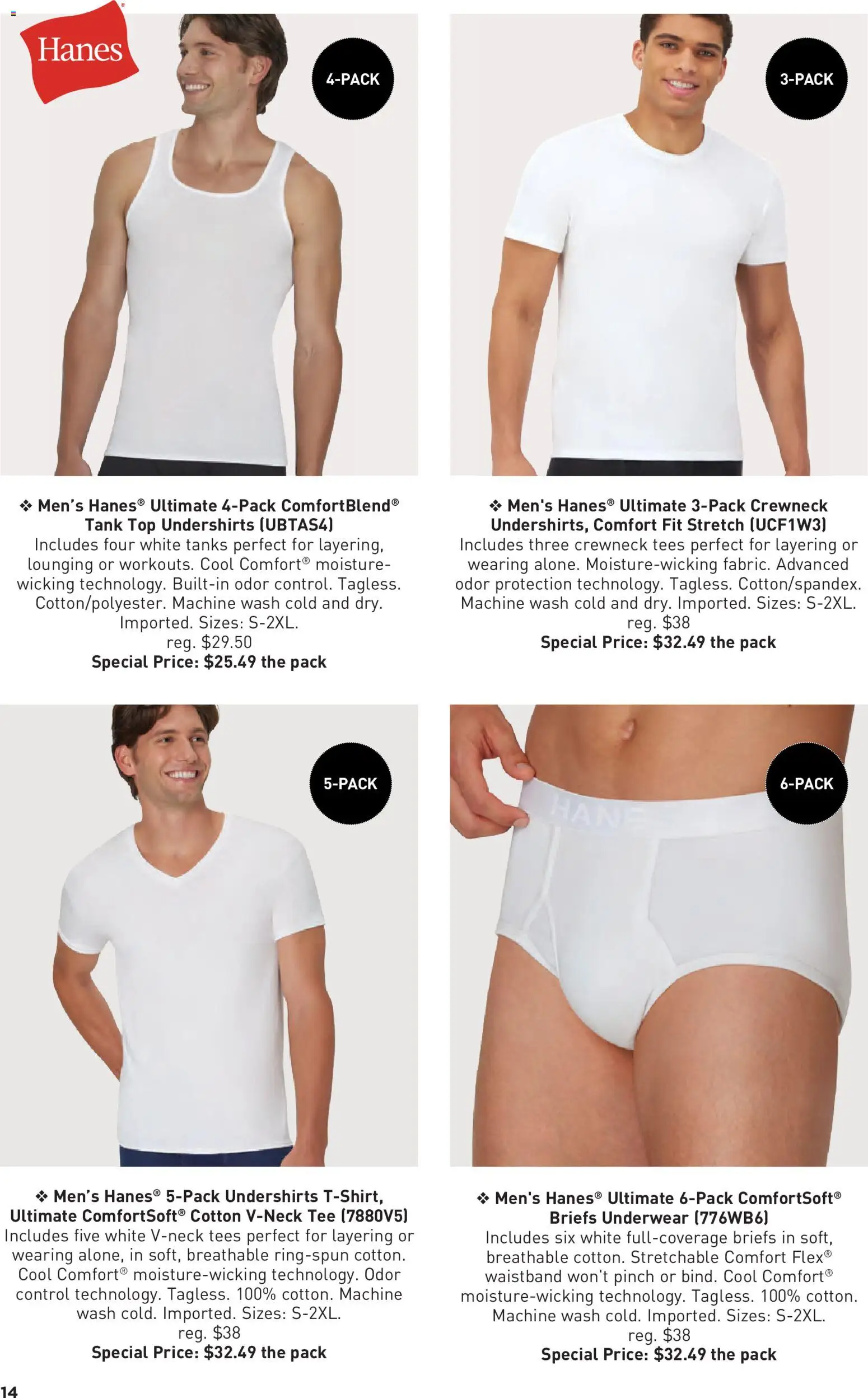 Avon Hanes Flyer - valid from 07/01/2026 | Page: 14 | Products: Tank top, Underwear, Briefs
