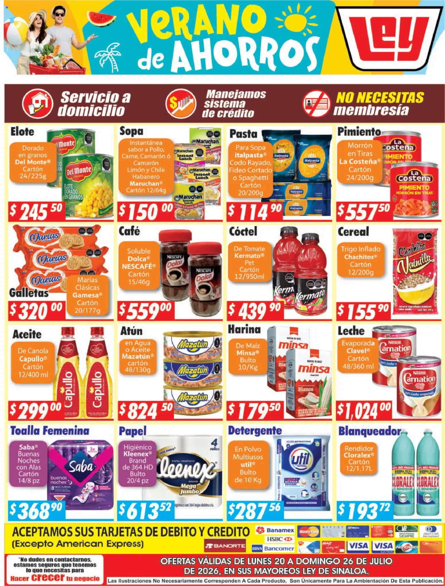 Nuevas ofertas de Casa Ley válidas en toda la República Mexicana desde el 20/07/2026. ¡Encuentra las mejores ofertas en Casa Ley folleto Sinaloa! | Página: 4 | Productos: Harina, Aceite, Café, Toalla