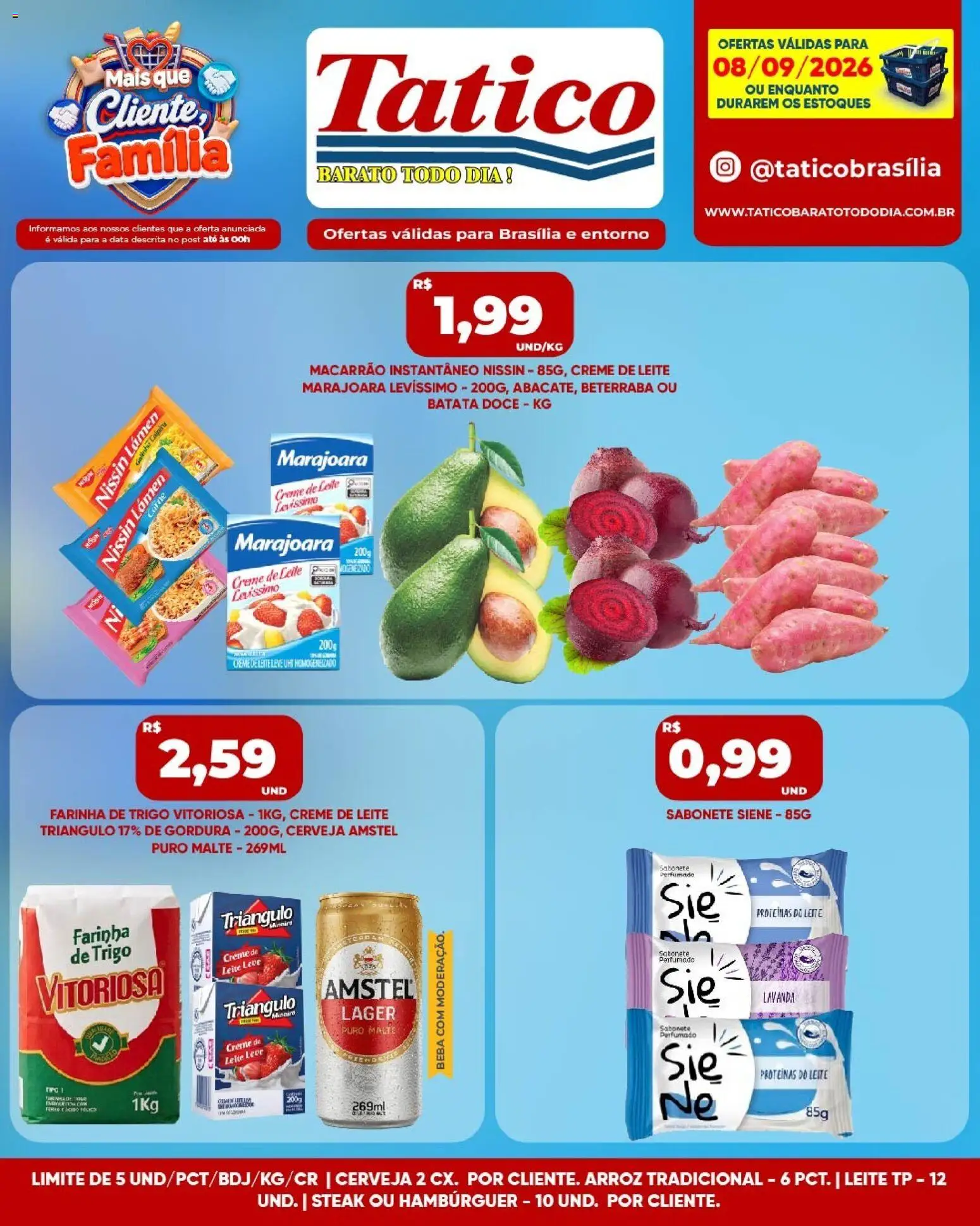 Tatico Folheto - válido de 08/09/2026 | Página: 1 | Produtos: Farinha, Farinha de trigo, Cerveja, Arroz
