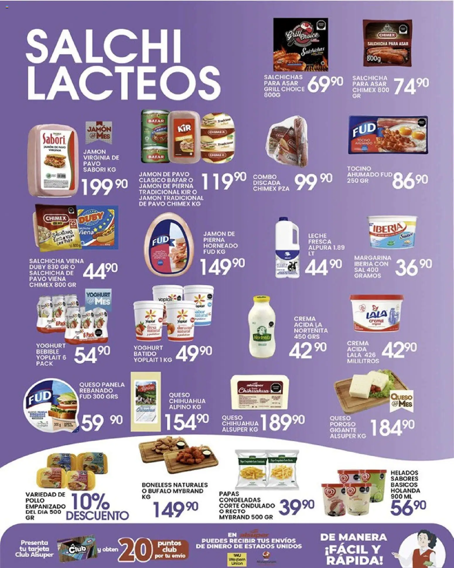 Nuevas ofertas de Alsuper válidas en toda la República Mexicana desde el 10.04.2026. ¡Encuentra las mejores ofertas en Alsuper folleto Saltillo! | Página: 3 | Productos: Pollo, Tocino, Sal, Crema