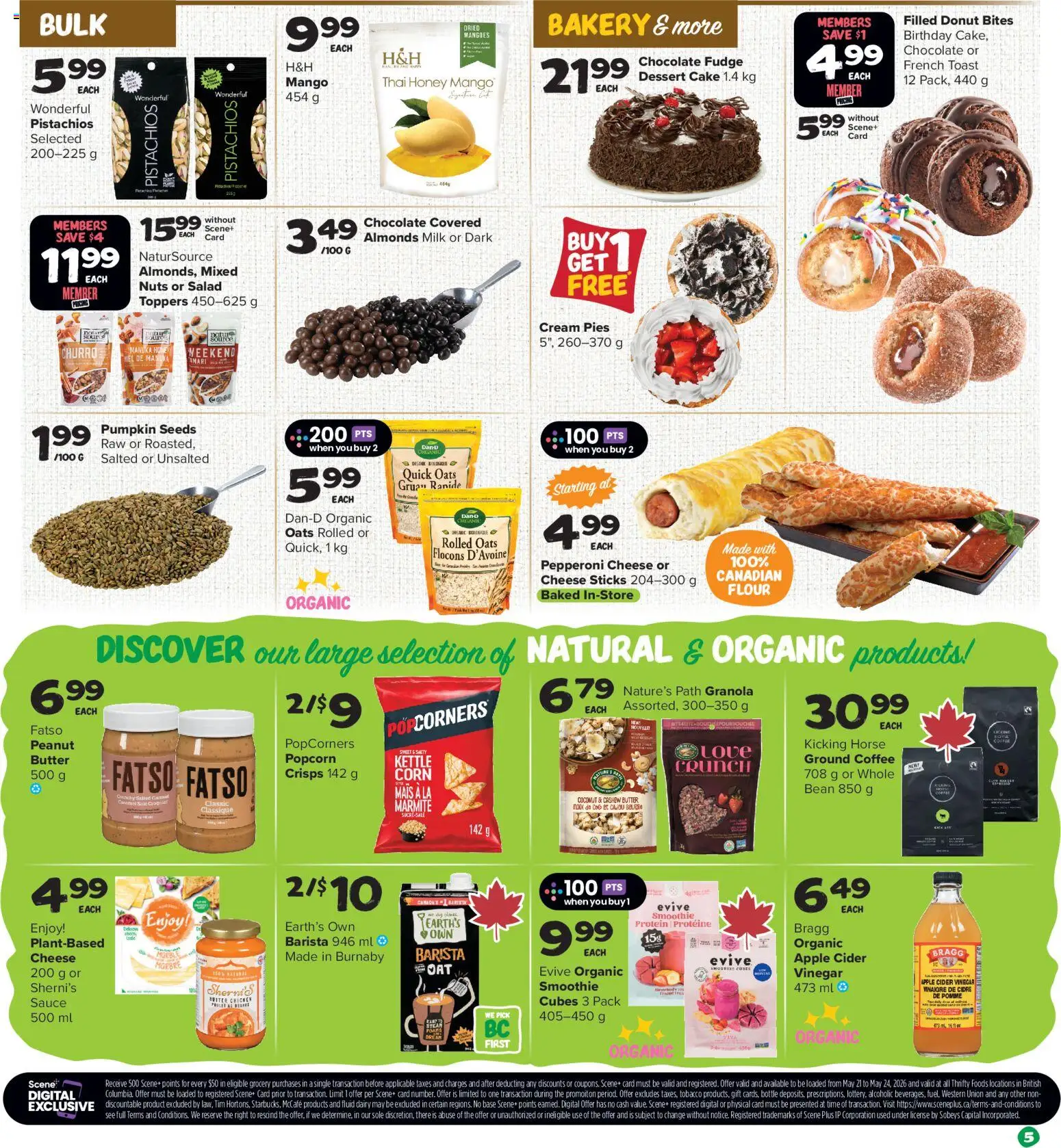 Thrifty Foods flyer valid from 21.05.2026 | Page: 6 | Products: Bakery, Milk, Chocolate, Chicken