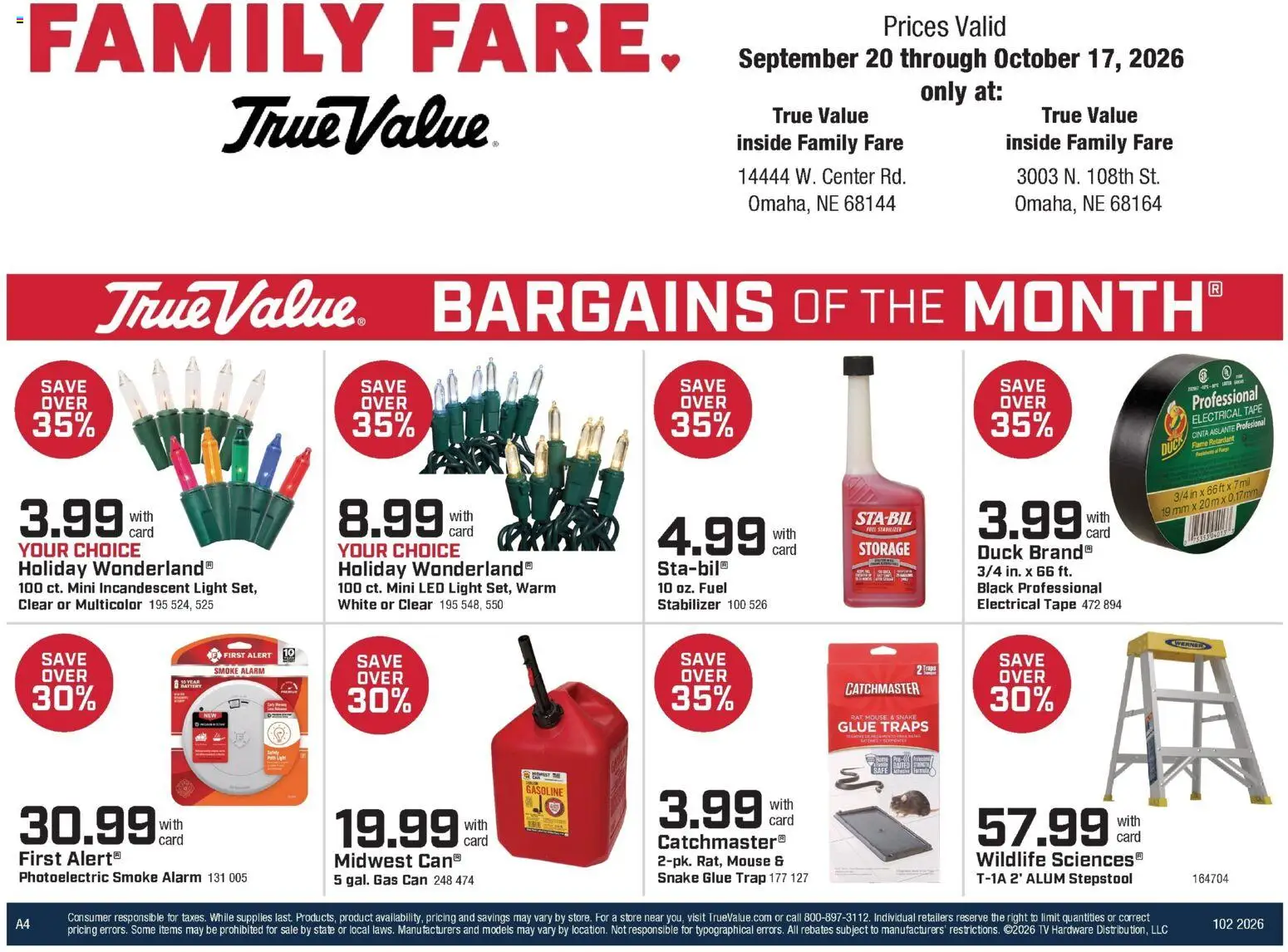 Family Fare Weekly Ad - NE - valid from 09/20/2026 | Page: 14 | Products: Alarm, LED light, Tv, Mouse