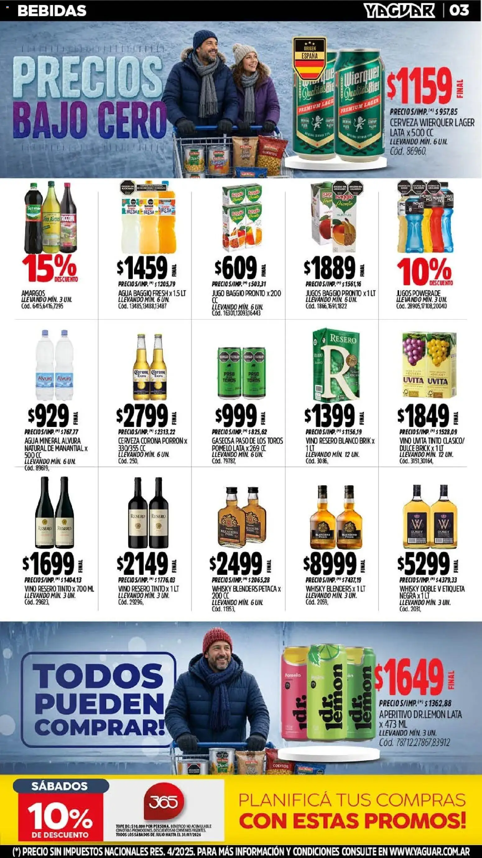 Yaguar - Oferta Semanal Neuquen │ válido desde el 20/07/2026 | Página: 3 | Productos: Whisky, Agua, Jugo, Cerveza