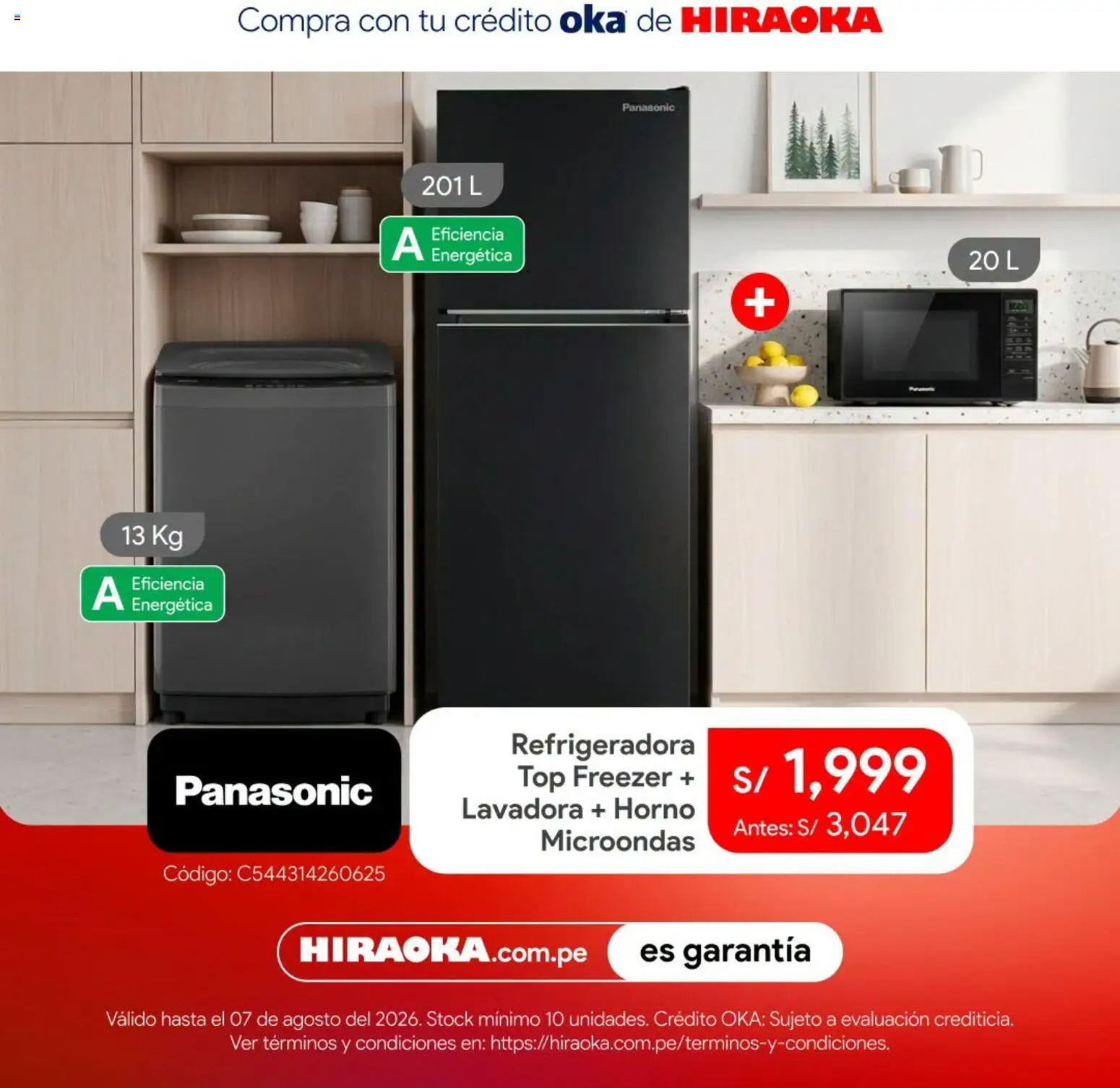 Catálogo Hiraoka válido desde 04/08/2026 | Página: 4 | Productos: Lavadora, Horno, Horno microondas