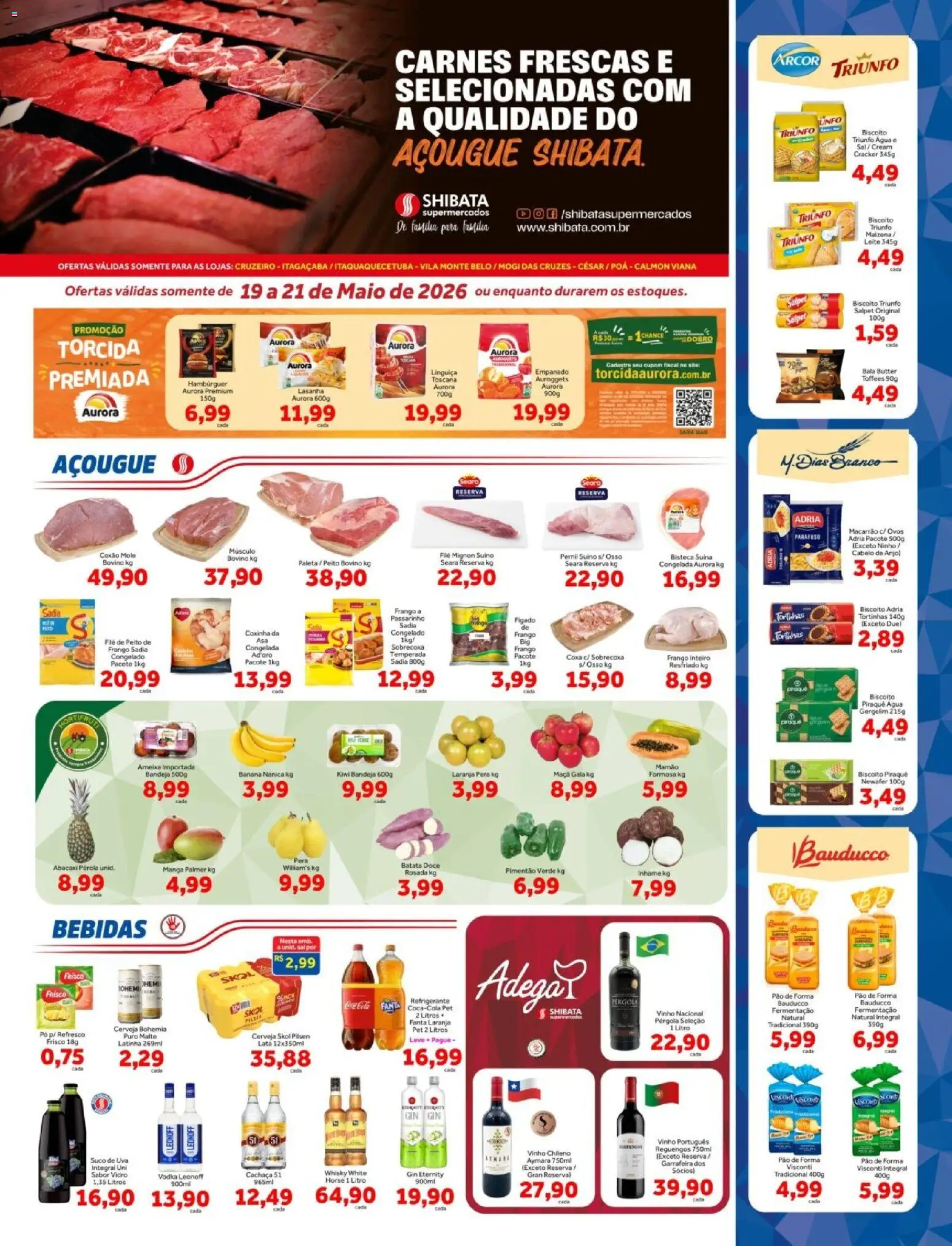 Shibata Folheto - válido de 19.05.2026 | Página: 1 | Produtos: Inhame, Pernil, Hambúrguer, Bandeja