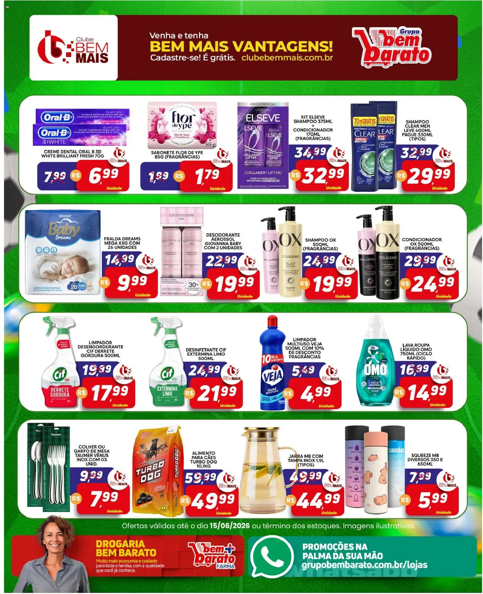 Supermercado Bem Barato Folheto - válido de 09.06.2026 | Página: 5 | Produtos: Desodorante, Creme, Sabonete, Jarra