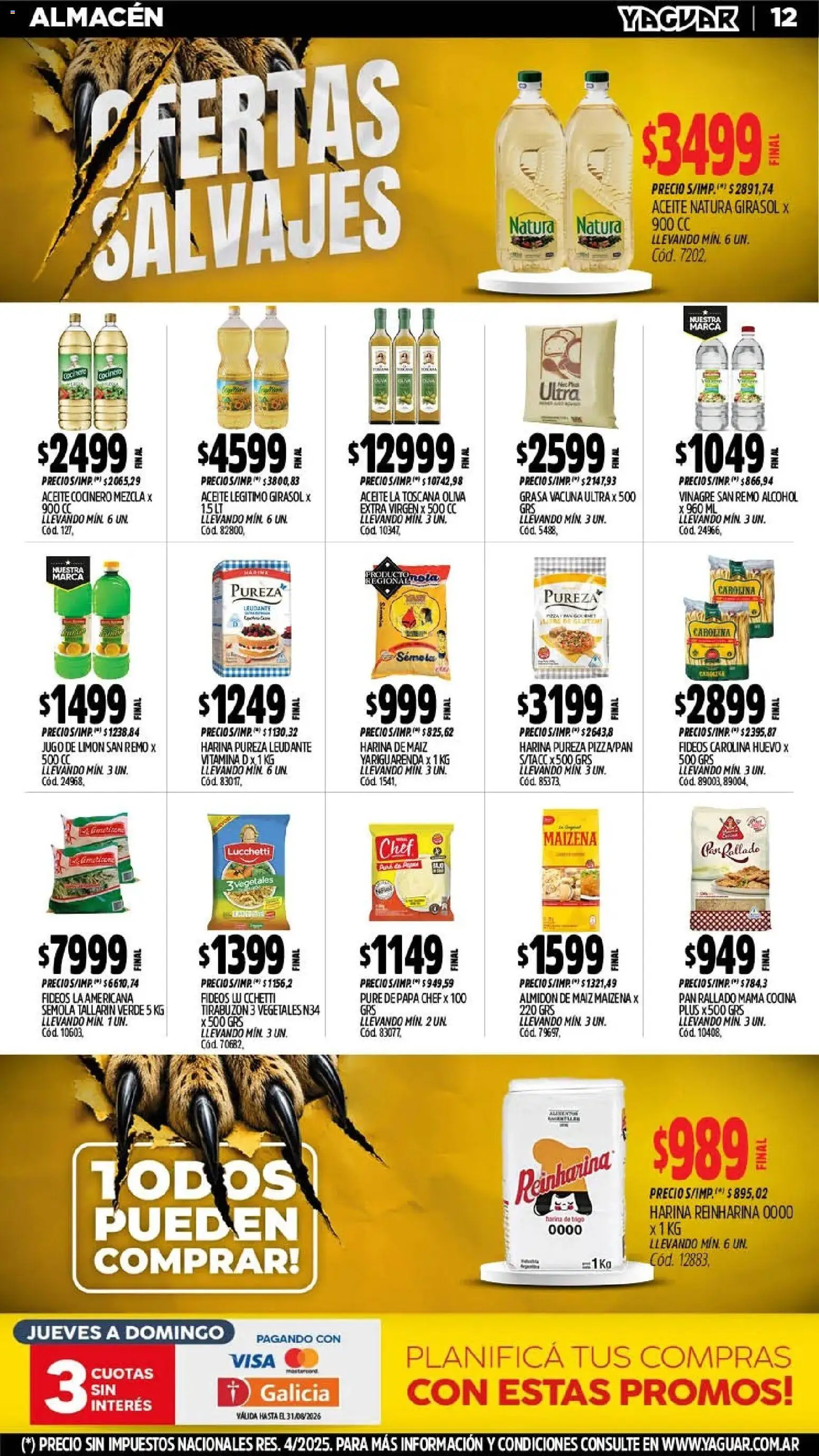 Yaguar - Oferta Semanal Salta │ válido desde el 10/08/2026 | Página: 15 | Productos: Jugo de limón, Pan, Puré, Pan rallado