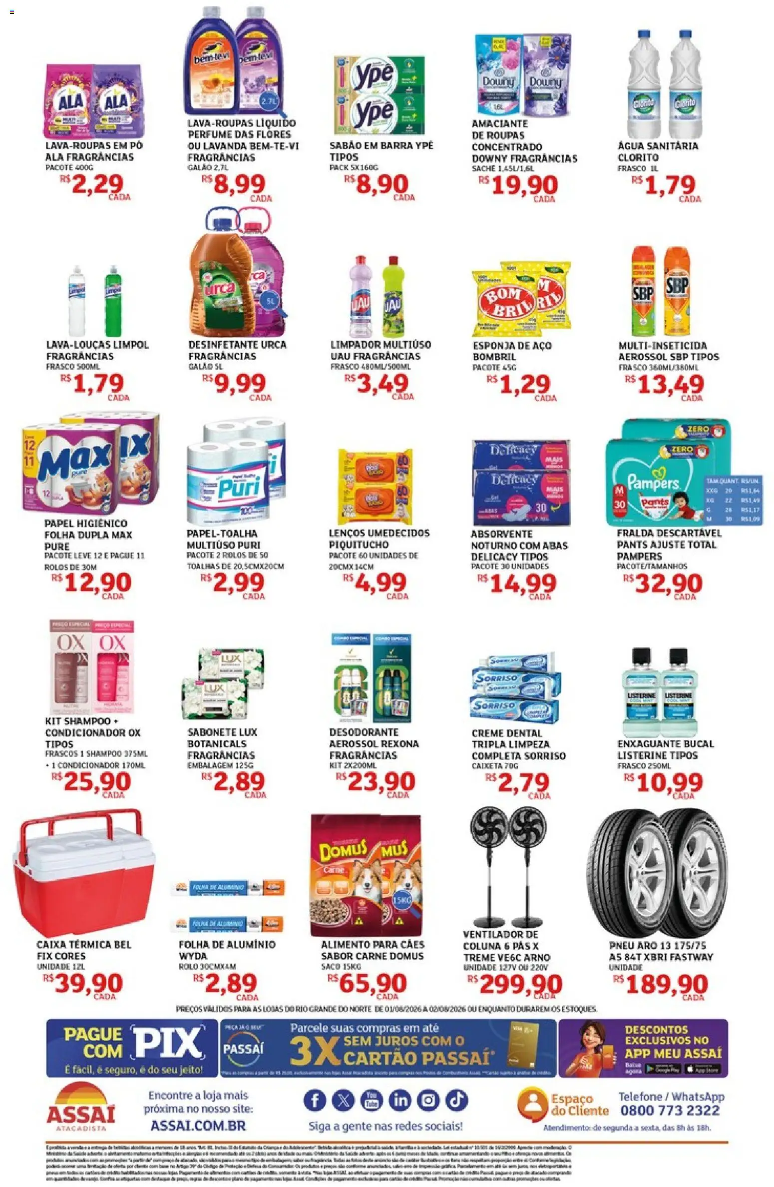Assaí Atacadista Folheto - válido de 01/08/2026 | Página: 4 | Produtos: Flores, Sabonete, Rexona, Esponja de aço