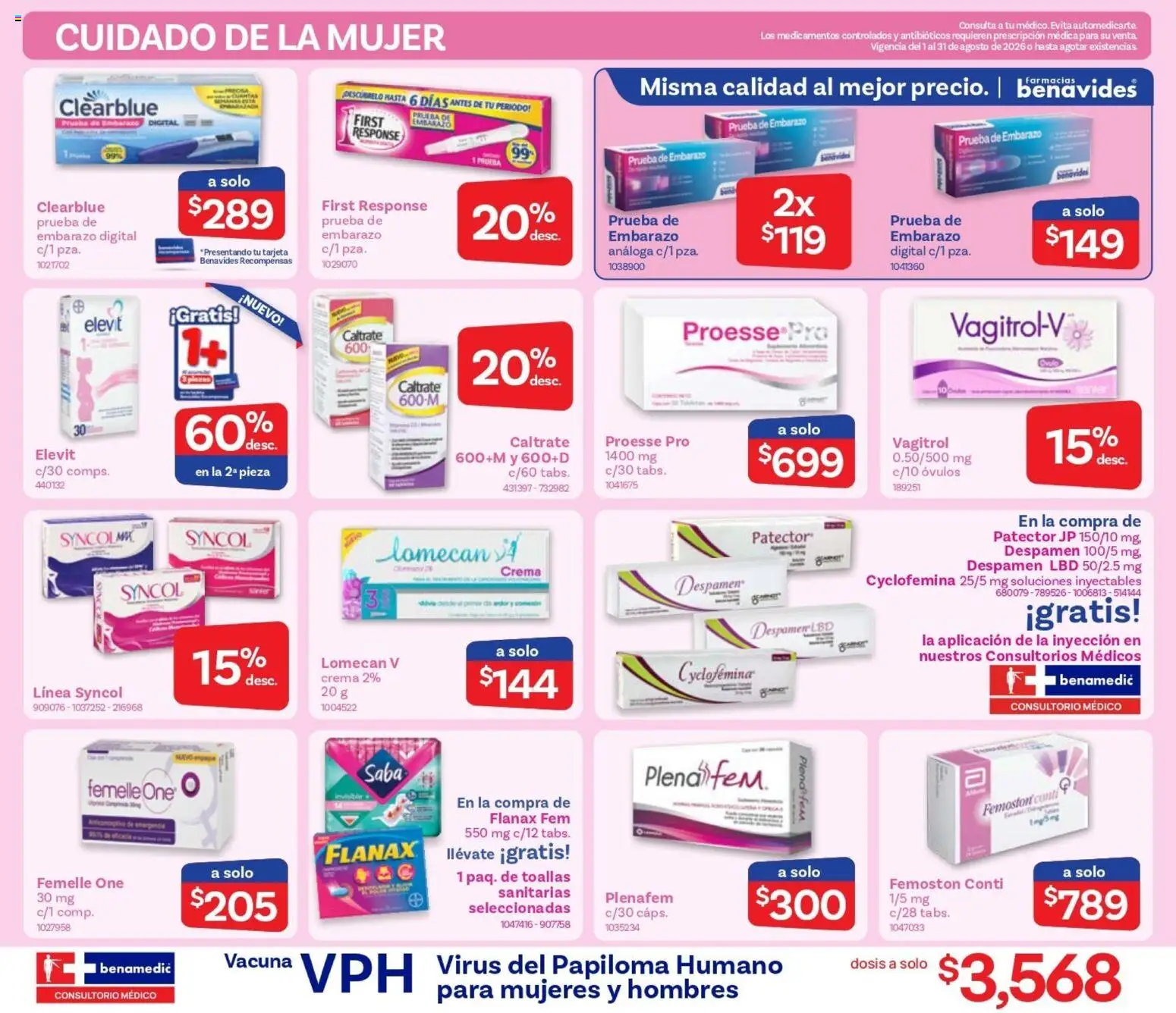 Nuevas ofertas de Farmacia Benavides válidas en toda la República Mexicana desde el 01/08/2026. ¡Encuentra las mejores ofertas en Farmacia Benavides catálogo! | Página: 10