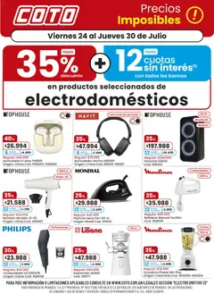 Vista previa Coto ofertas electrodomésticos válido desde el 24/07/2026