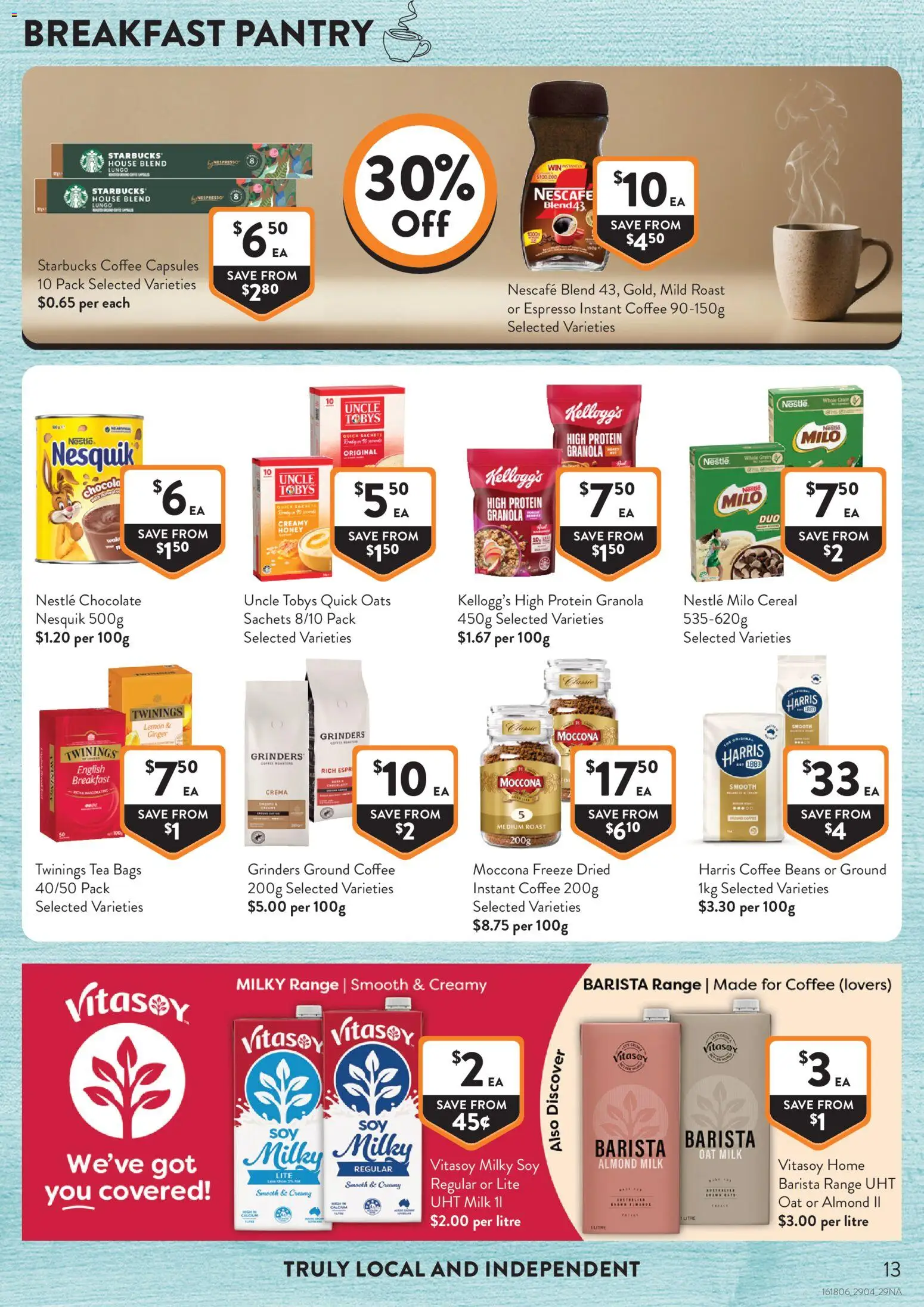 Foodworks catalogue - valid from 29.04.2026 | Page: 13 | Products: Milk, Chocolate, Honey, Tea