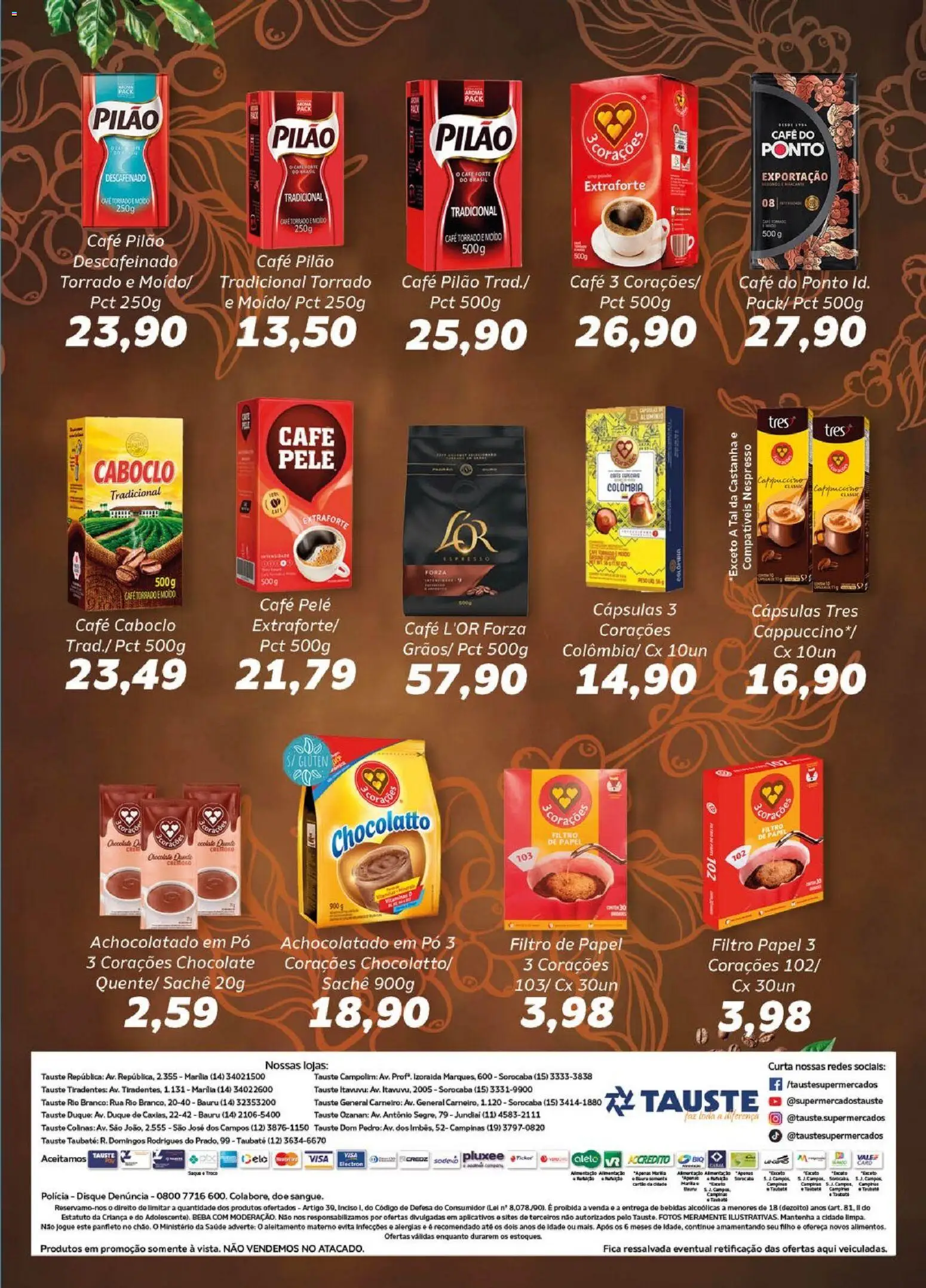Tauste Folheto - válido de 05/08/2026 | Página: 2 | Produtos: Filtro de papel, Achocolatado, Café, Chocolate