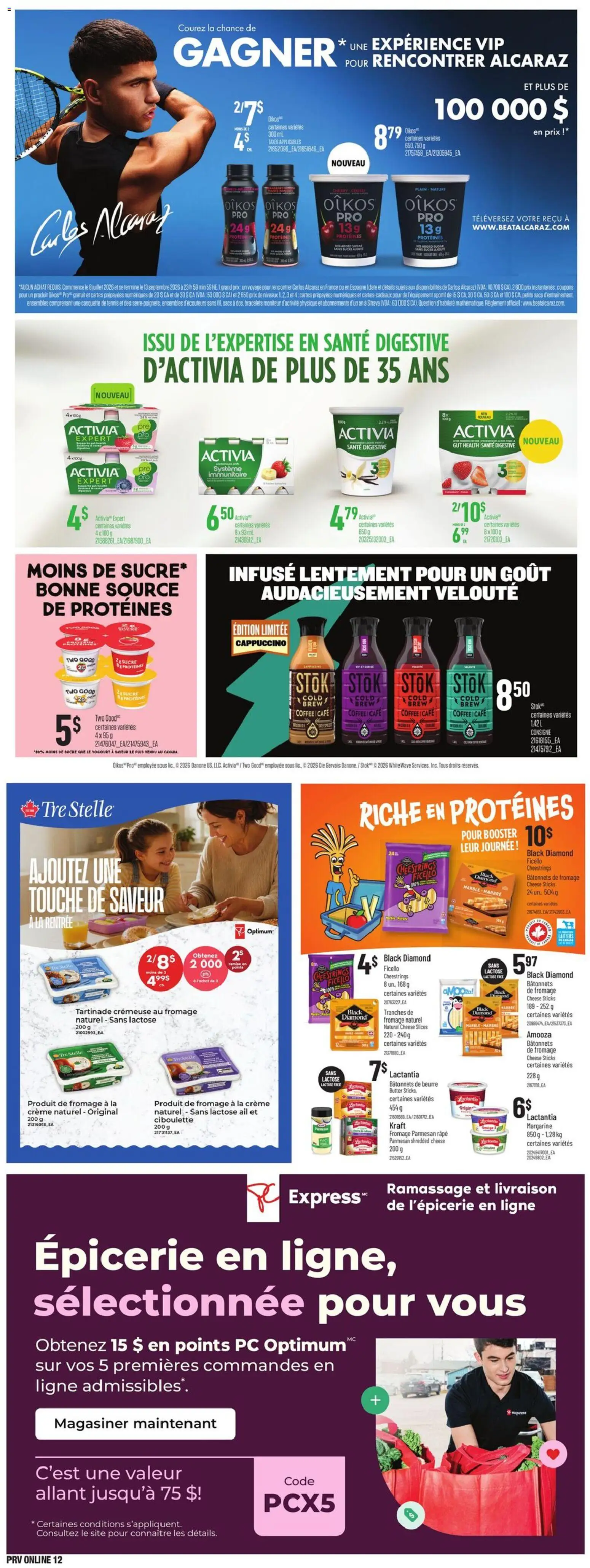 Provigo flyer valid from Aug 27, 2026 | Page: 14 | Products: Cheese sticks, Cappuccino, Butter, Coffee