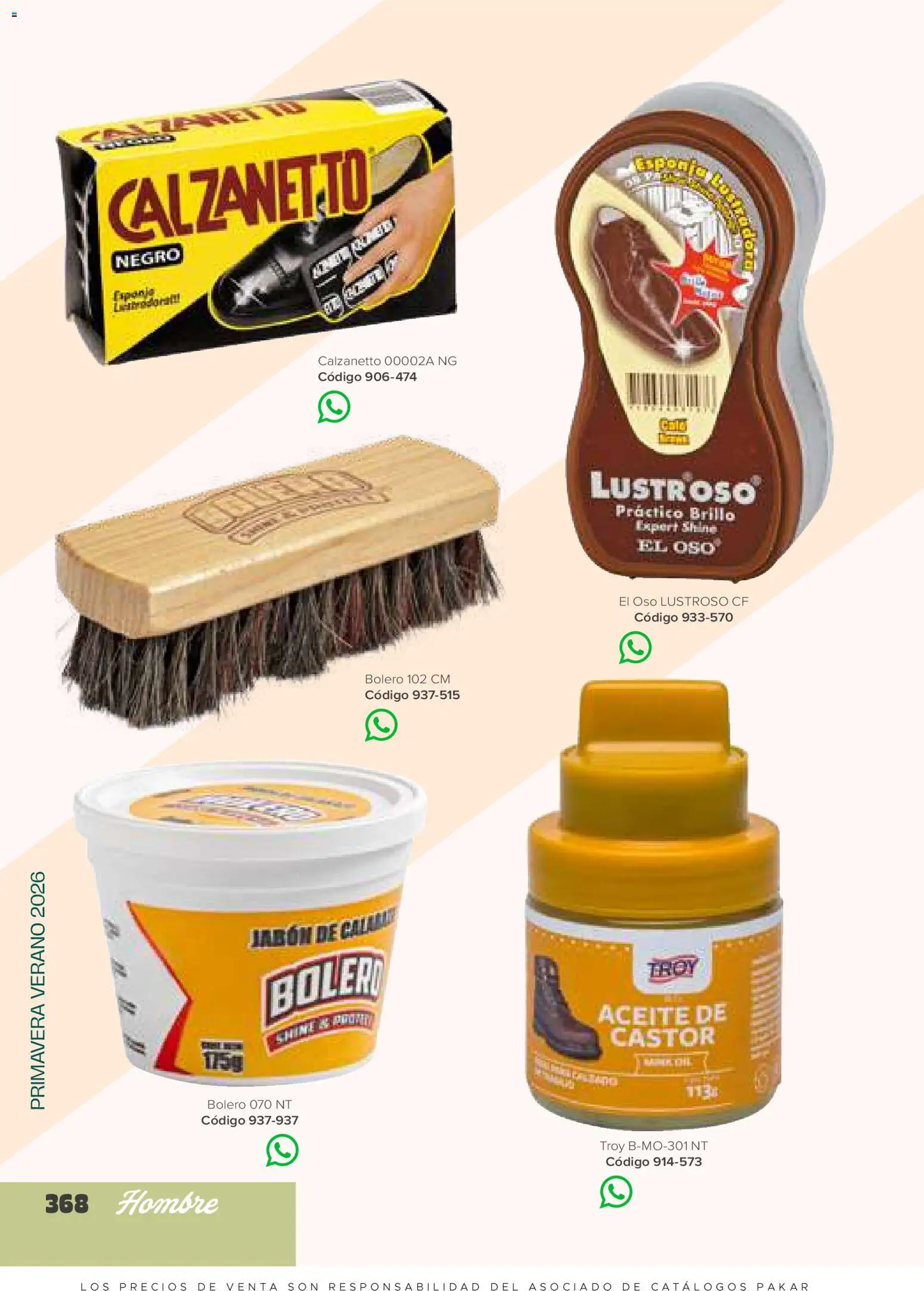 Nuevas ofertas de SC Pakar válidas en toda la República Mexicana desde el 30.01.2026. ¡Encuentra las mejores ofertas en SC Pakar catálogo Hombre! | Página: 368 | Productos: Brillo, Aceite, Jabón