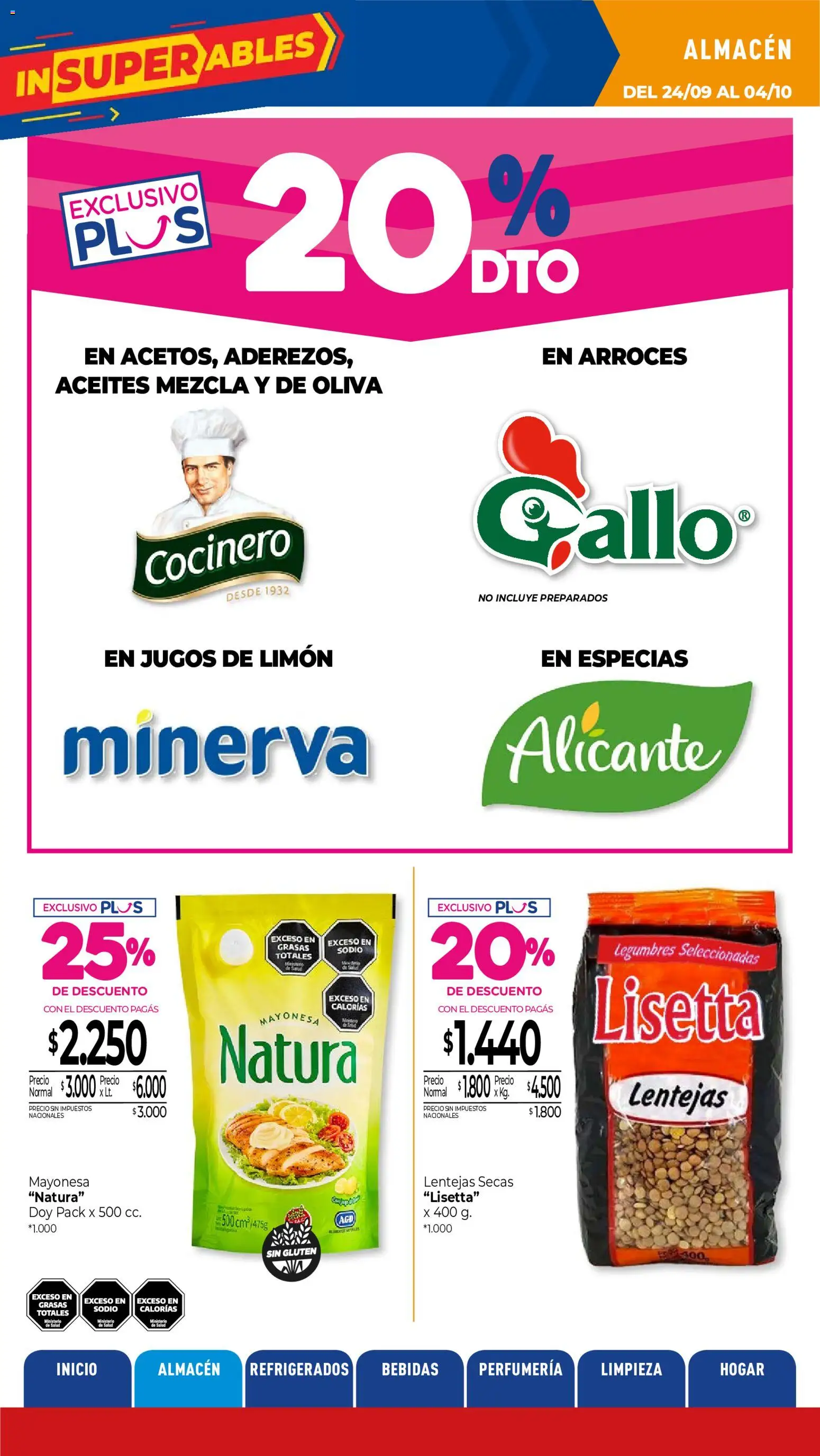 La Anonima catálogo │ válido desde el 24/09/2026 | Página: 11 | Productos: Legumbres, Especias, Mayonesa, Limón